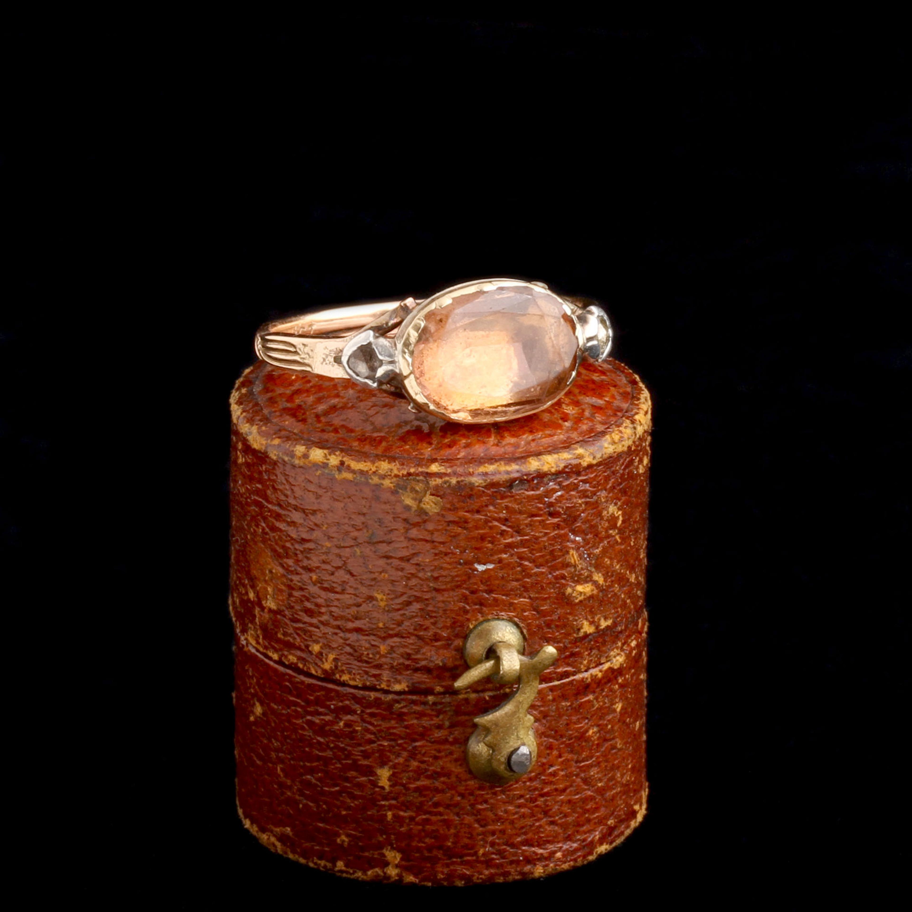 Detail of Georgian Topaz & Diamond Ring