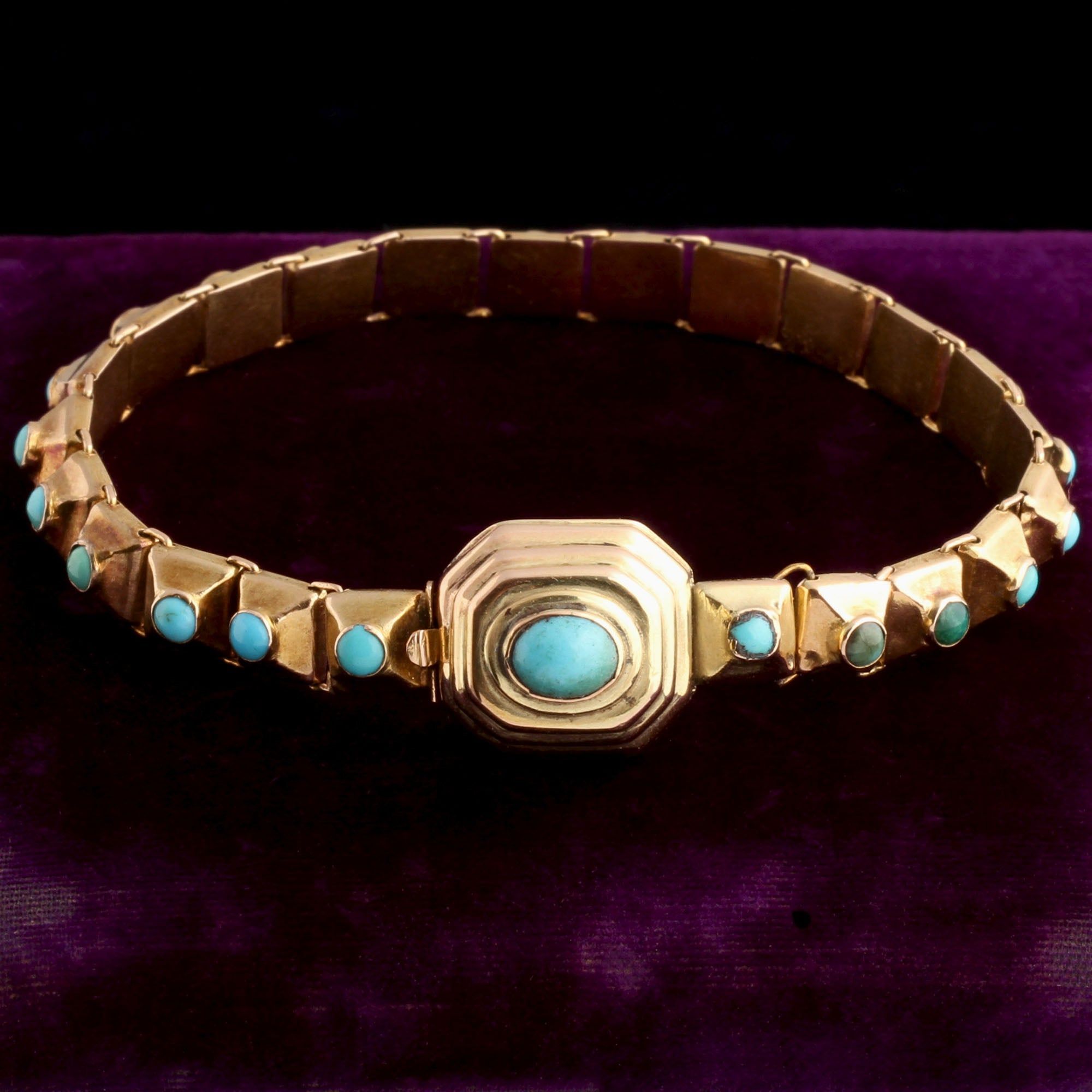 Victorian Turquoise Pyramids Bracelet