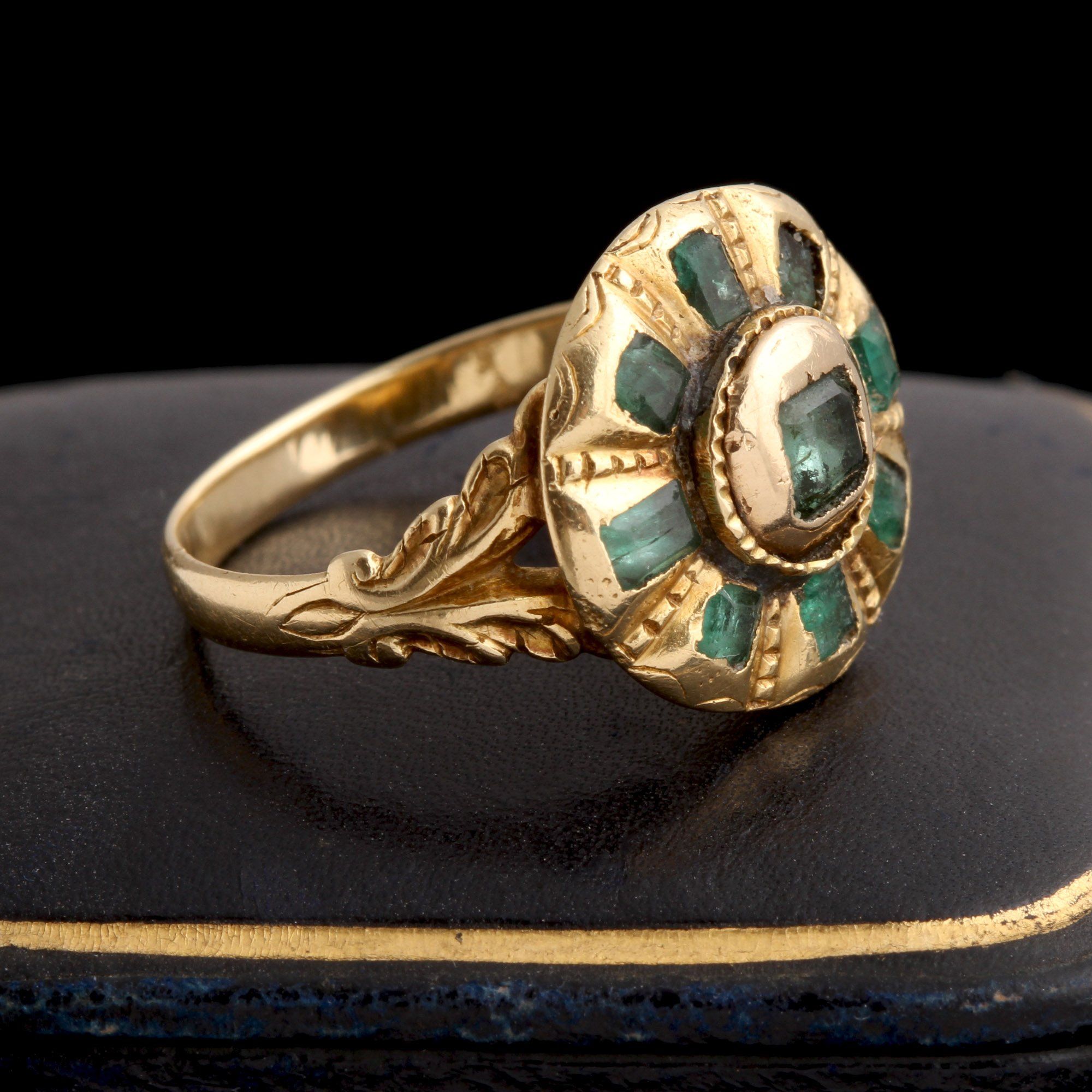 18th Century Iberian Emerald Cluster Ring