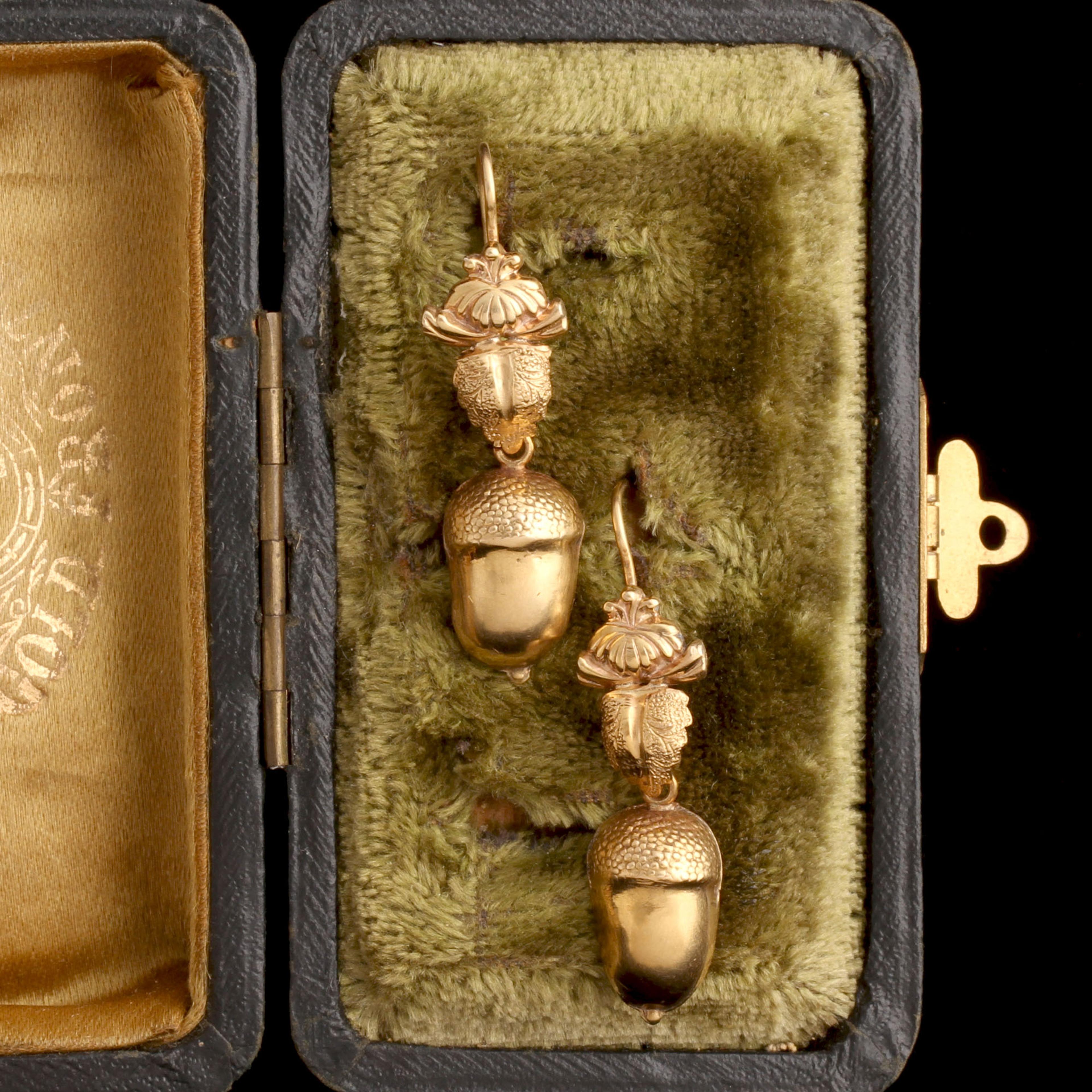 Victorian Gold Acorn Earrings