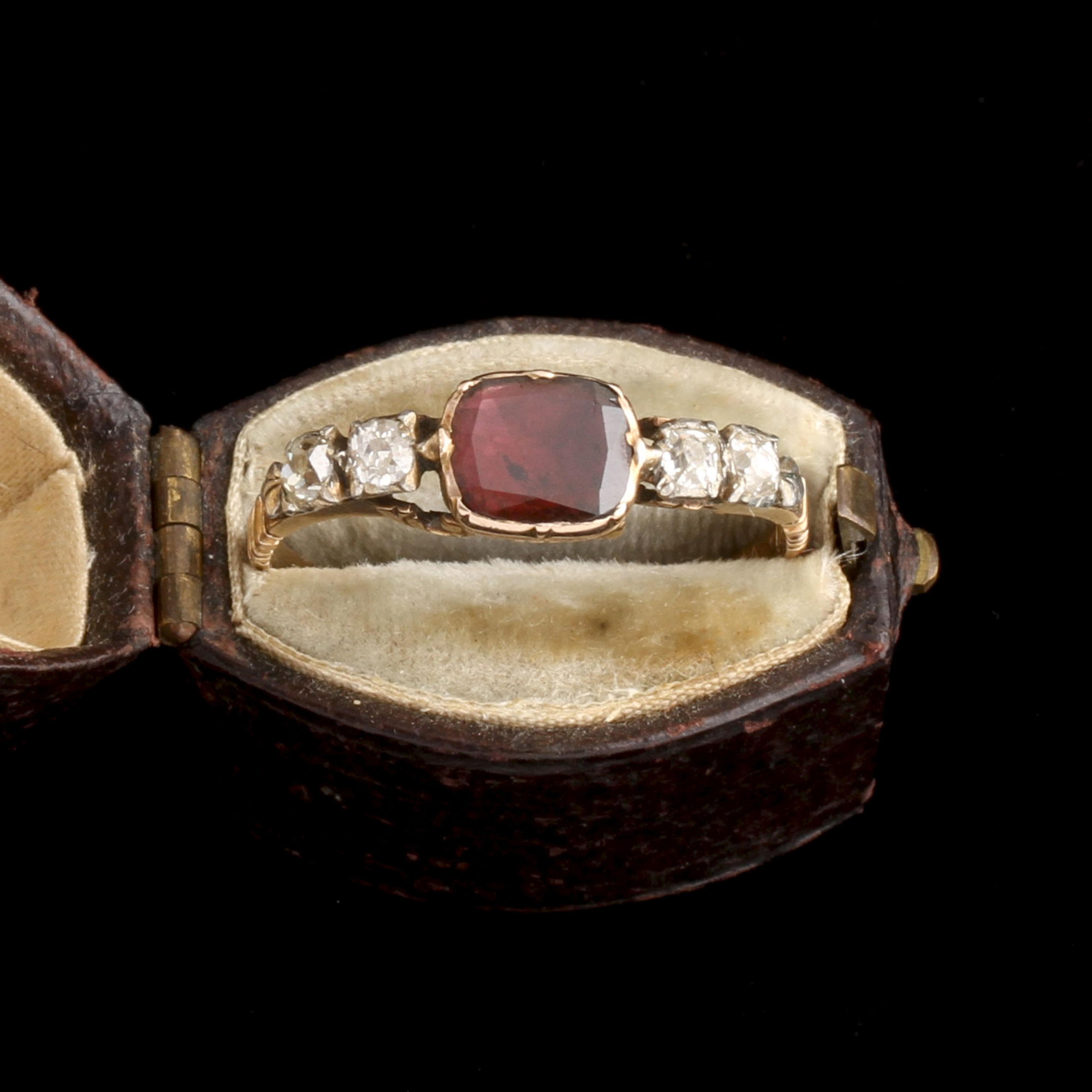 Late 18th Century Garnet & Diamond Ring