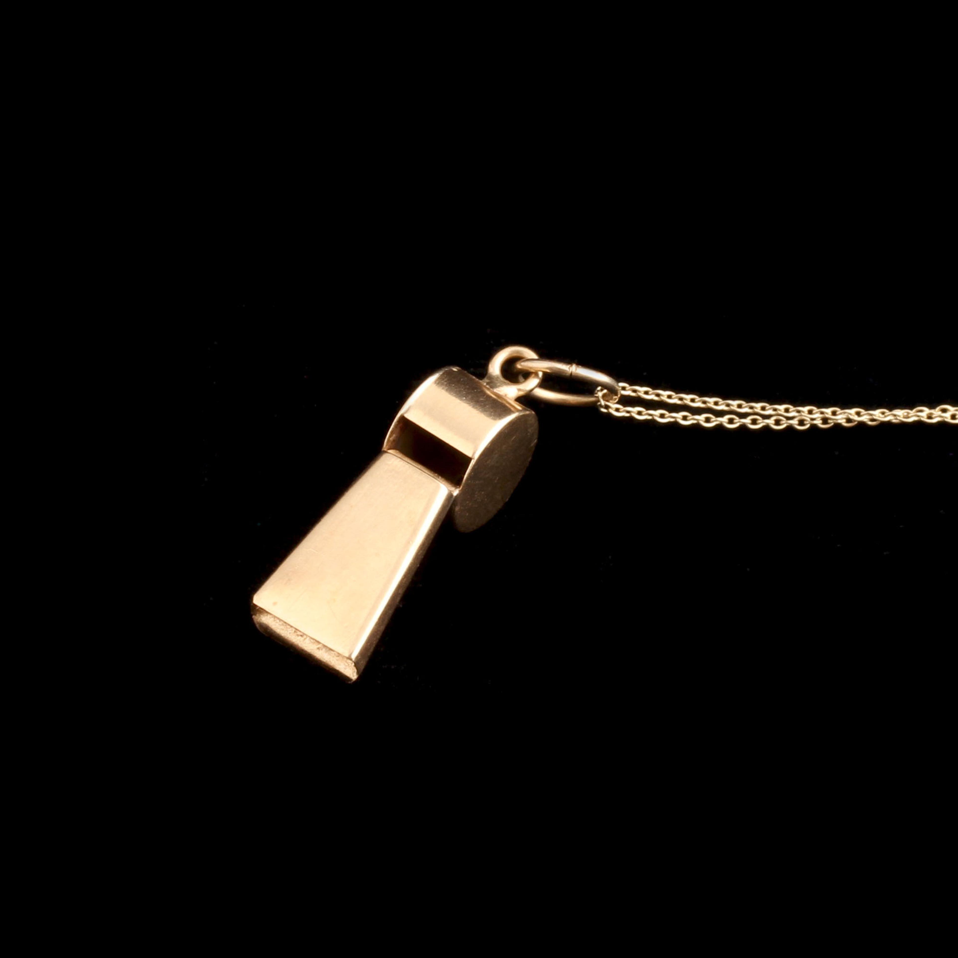 Retro Gold Whistle Necklace