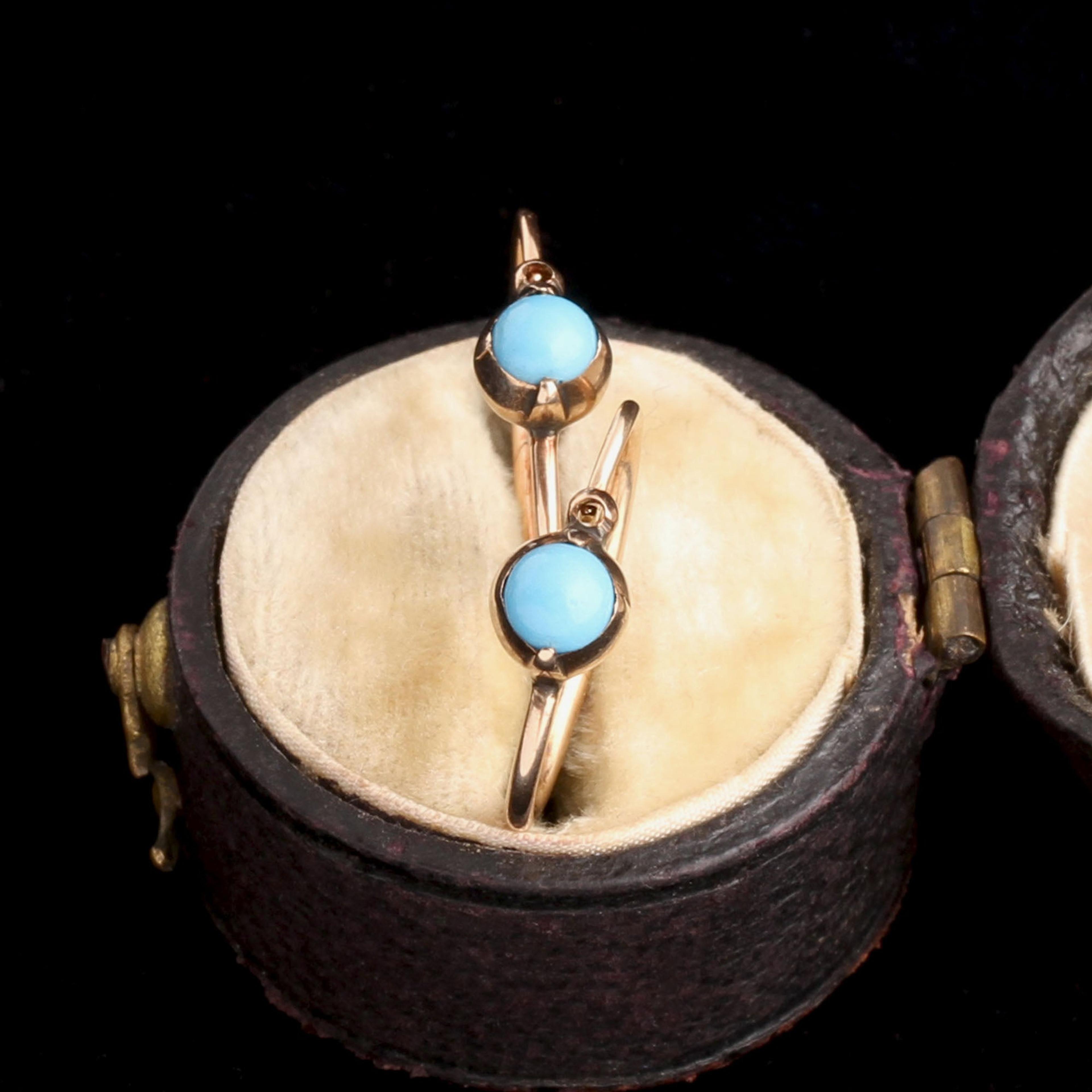 Georgian Turquoise Paste Hoops