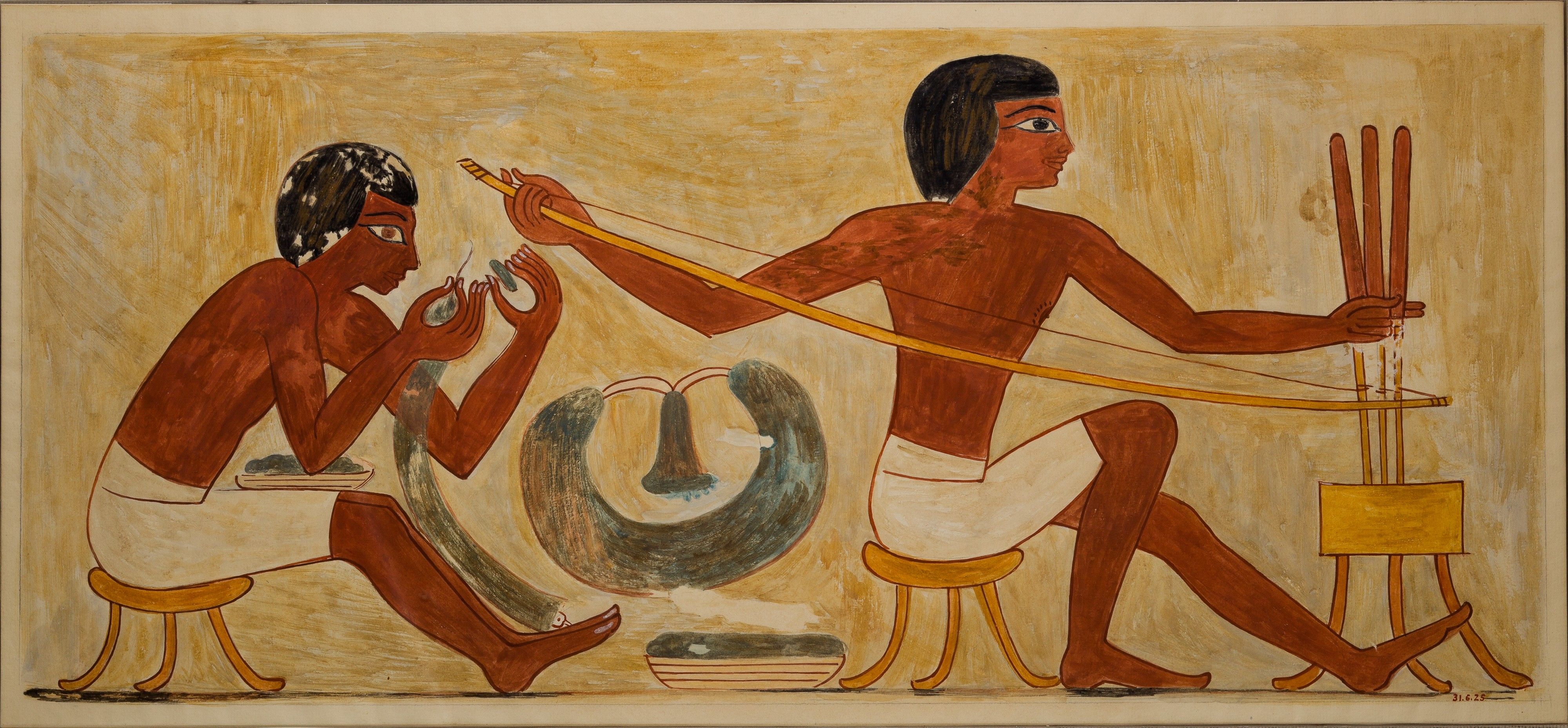 Stringing and Drilling Beads, Tomb of Rekhmire ca. 1504–1425 B.C.