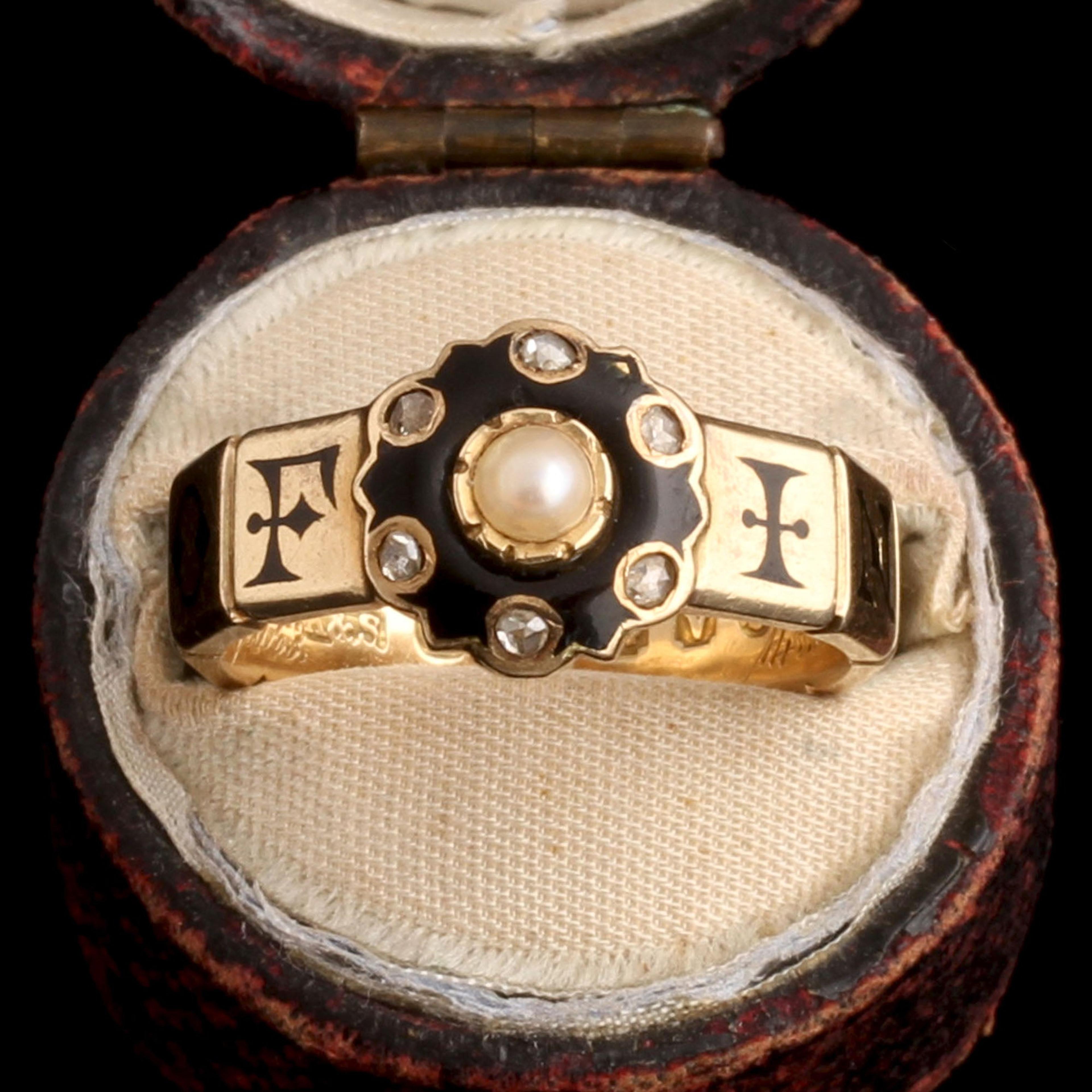 Victorian William & Rebecca Perrott Mourning Ring