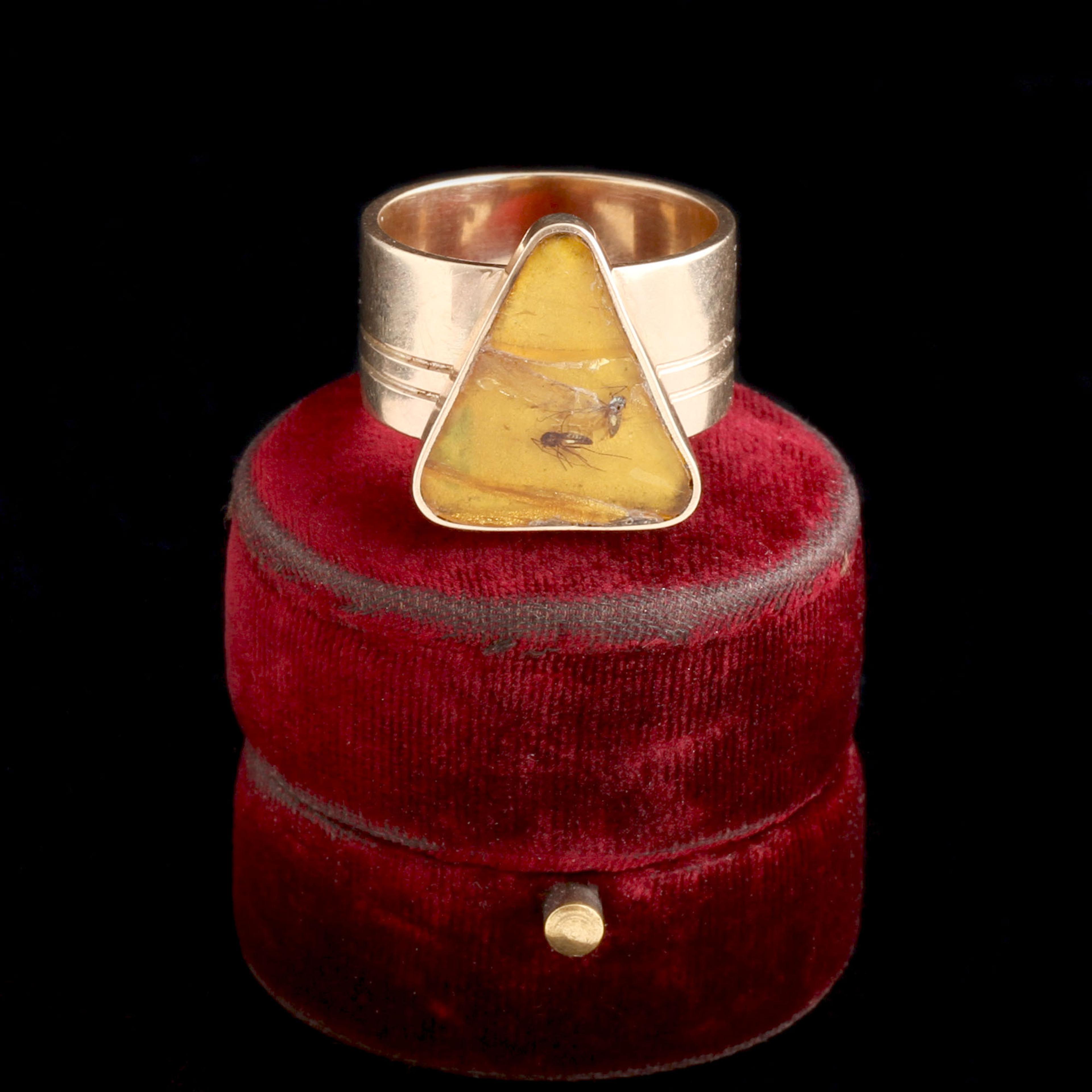 Vintage Insects Trapped in Amber Modernist Ring