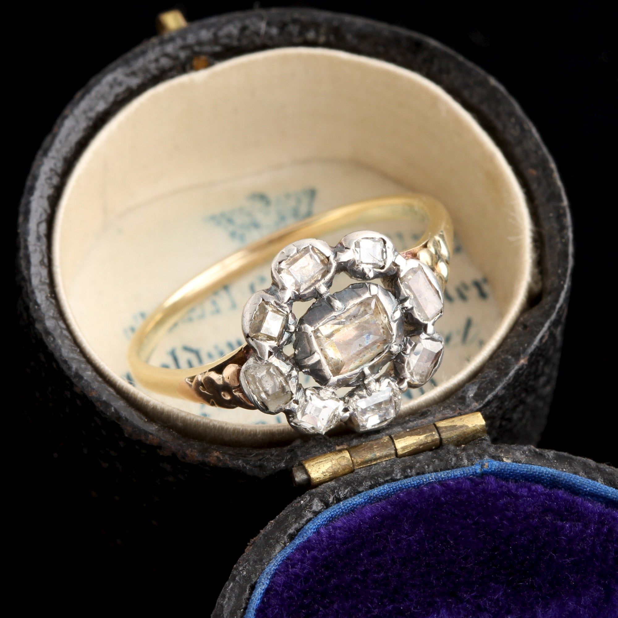 Georgian Table Cut Diamond Cluster Ring