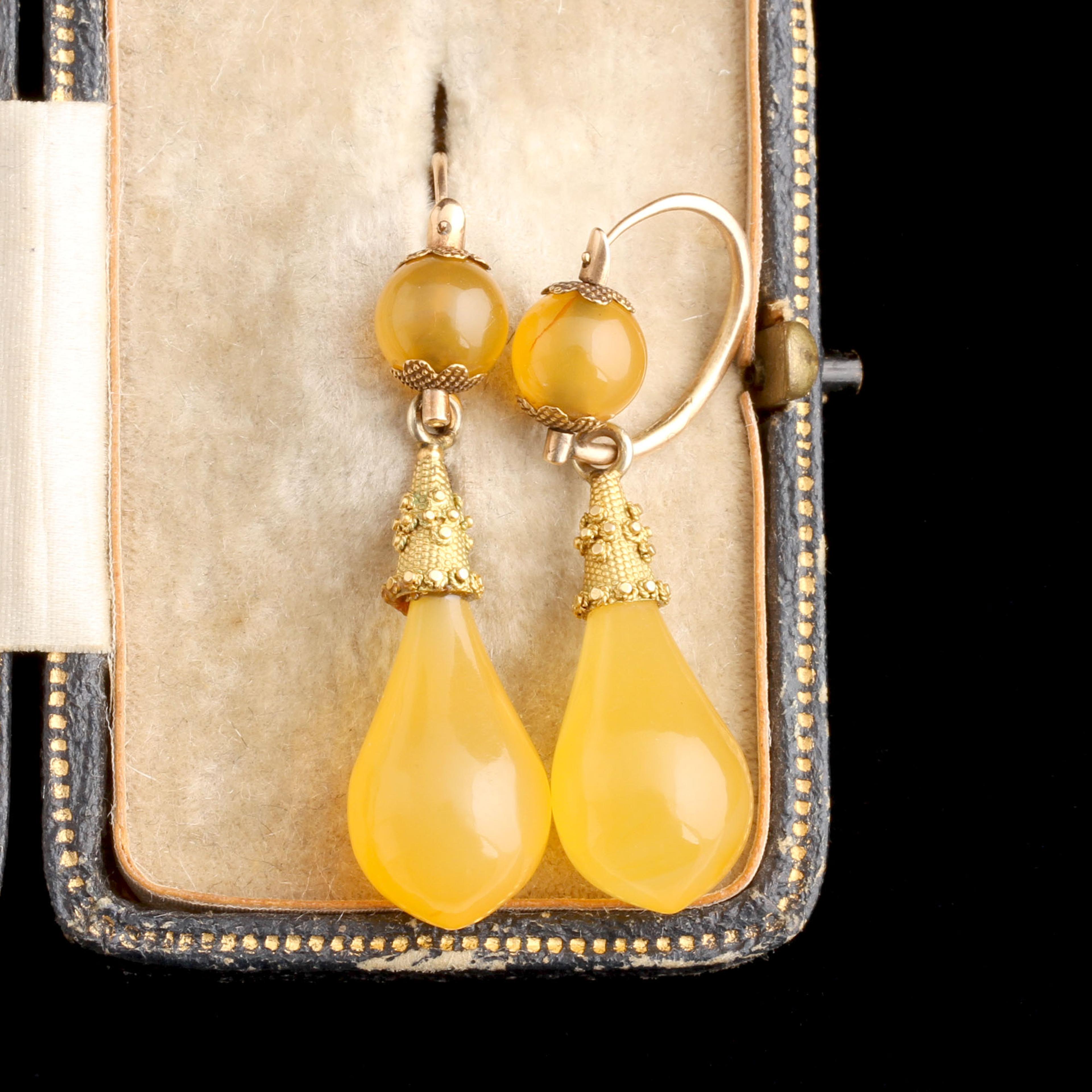 Archaeological Revival Day to Night Agate Earrings