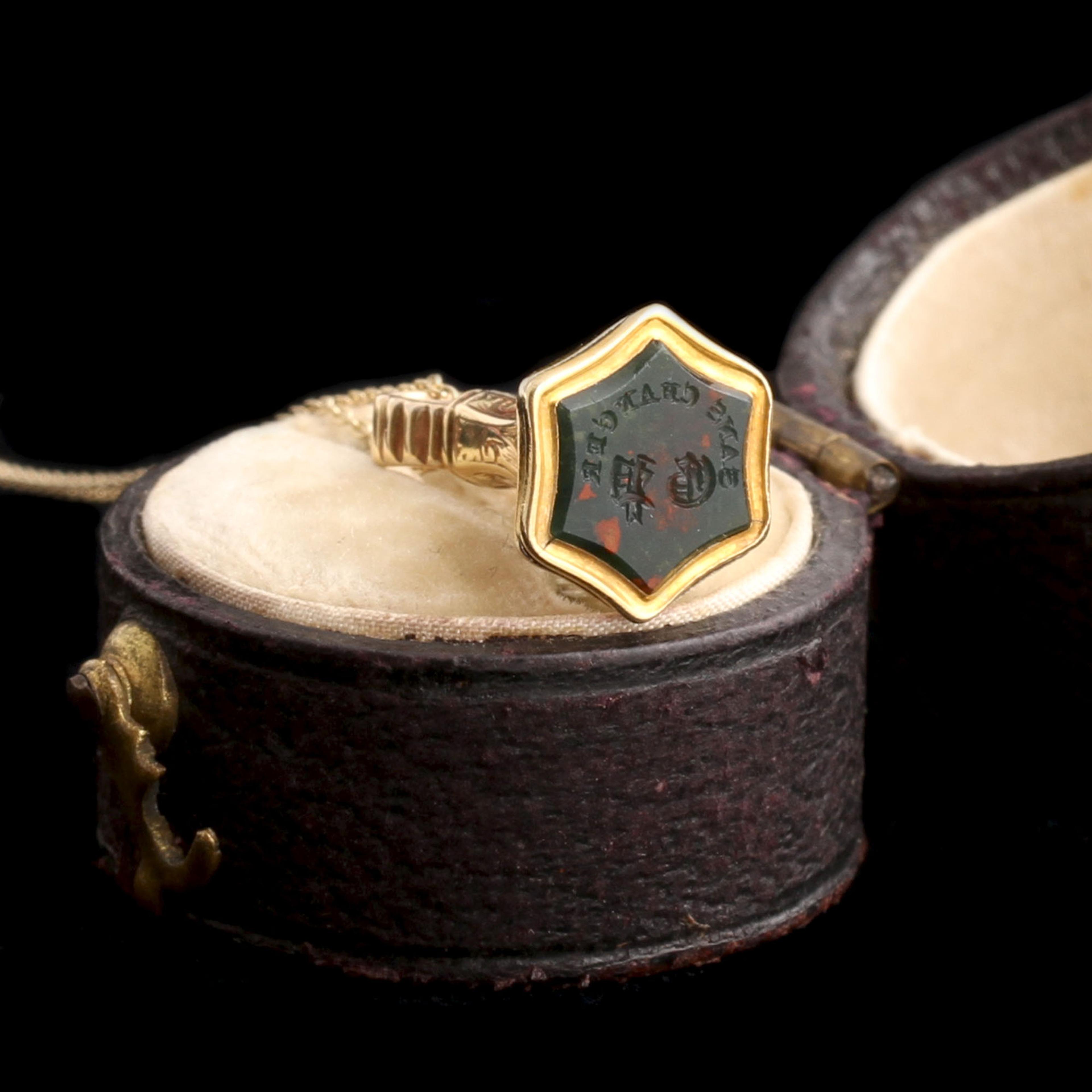 Georgian Bloodstone "GP" Sans Change Seal Necklace