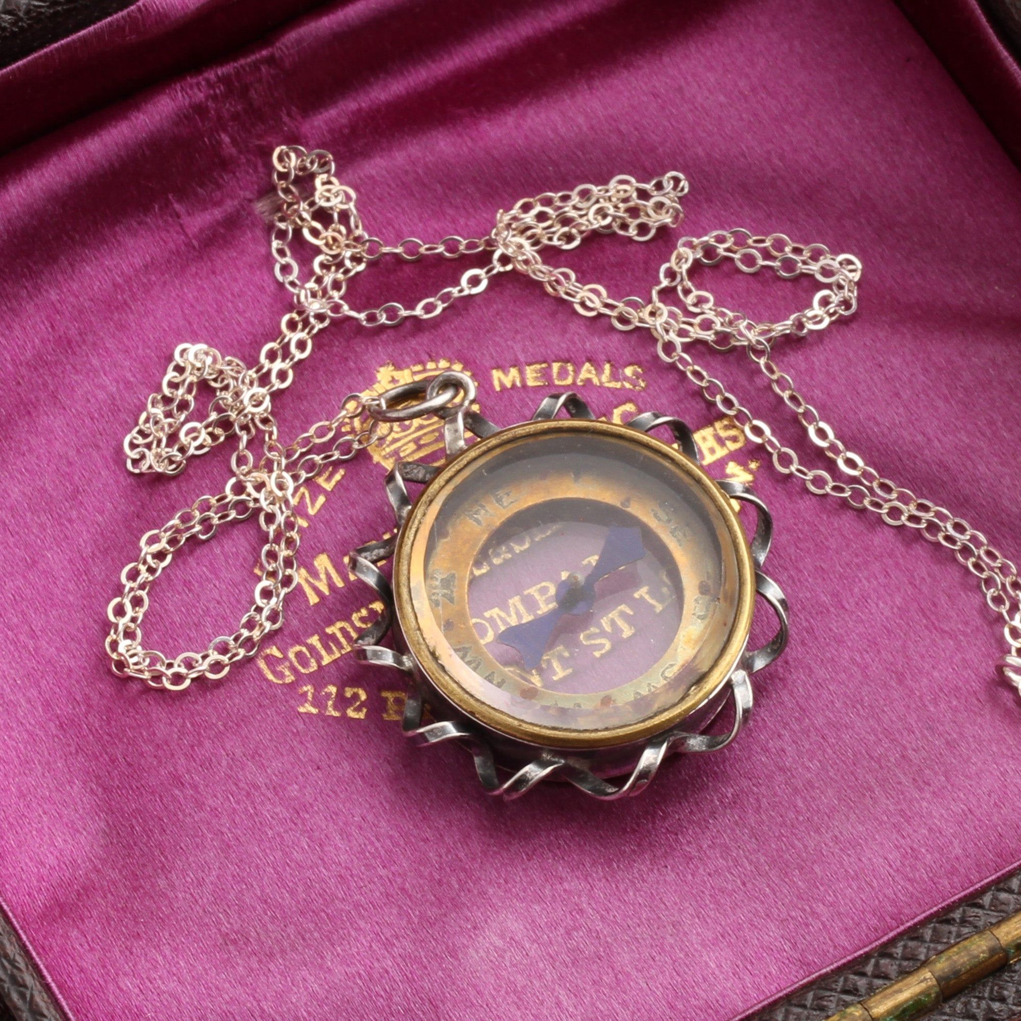 Edwardian Silver Compass Necklace