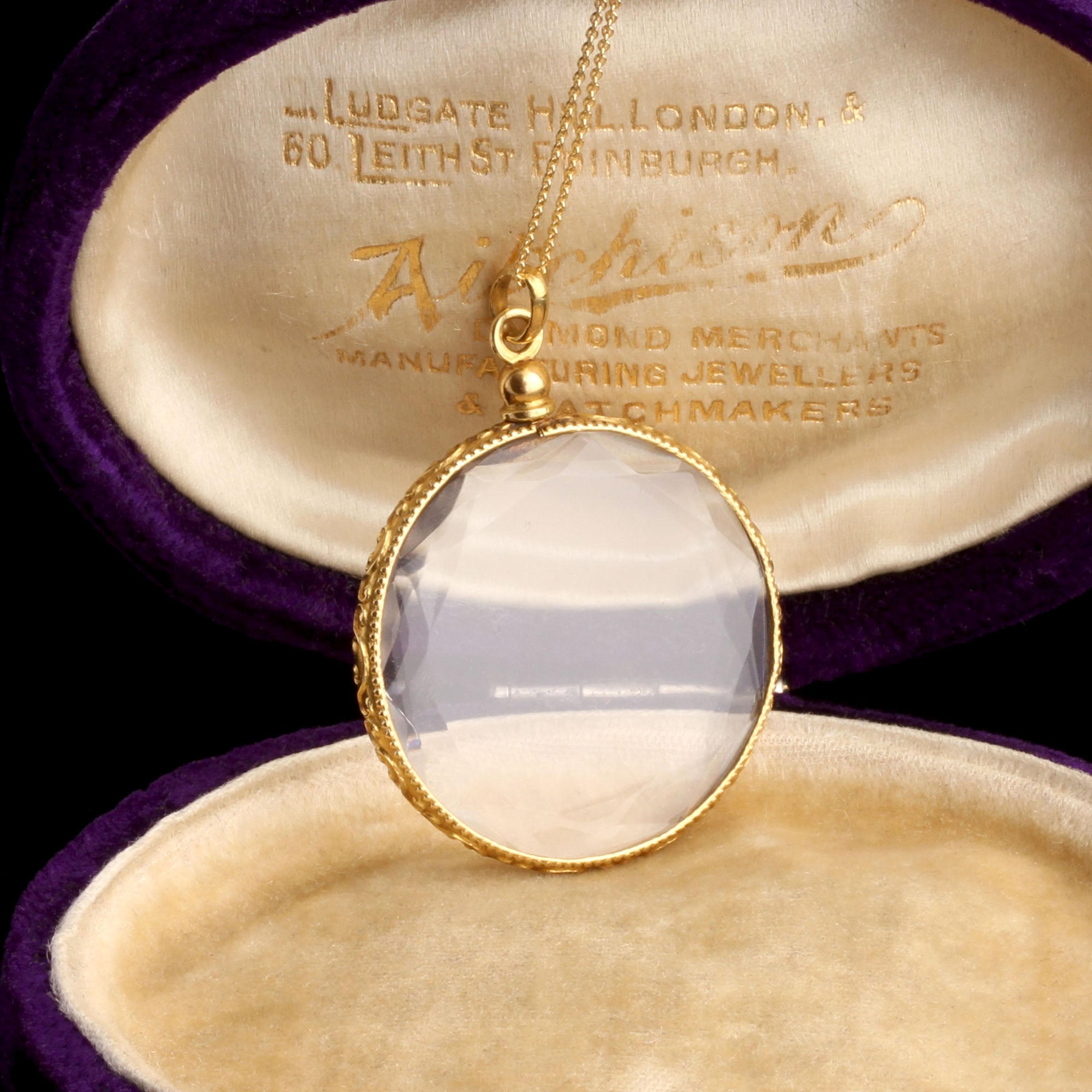 Detail of Late 19th Century French Faceted Glass Photo Locket