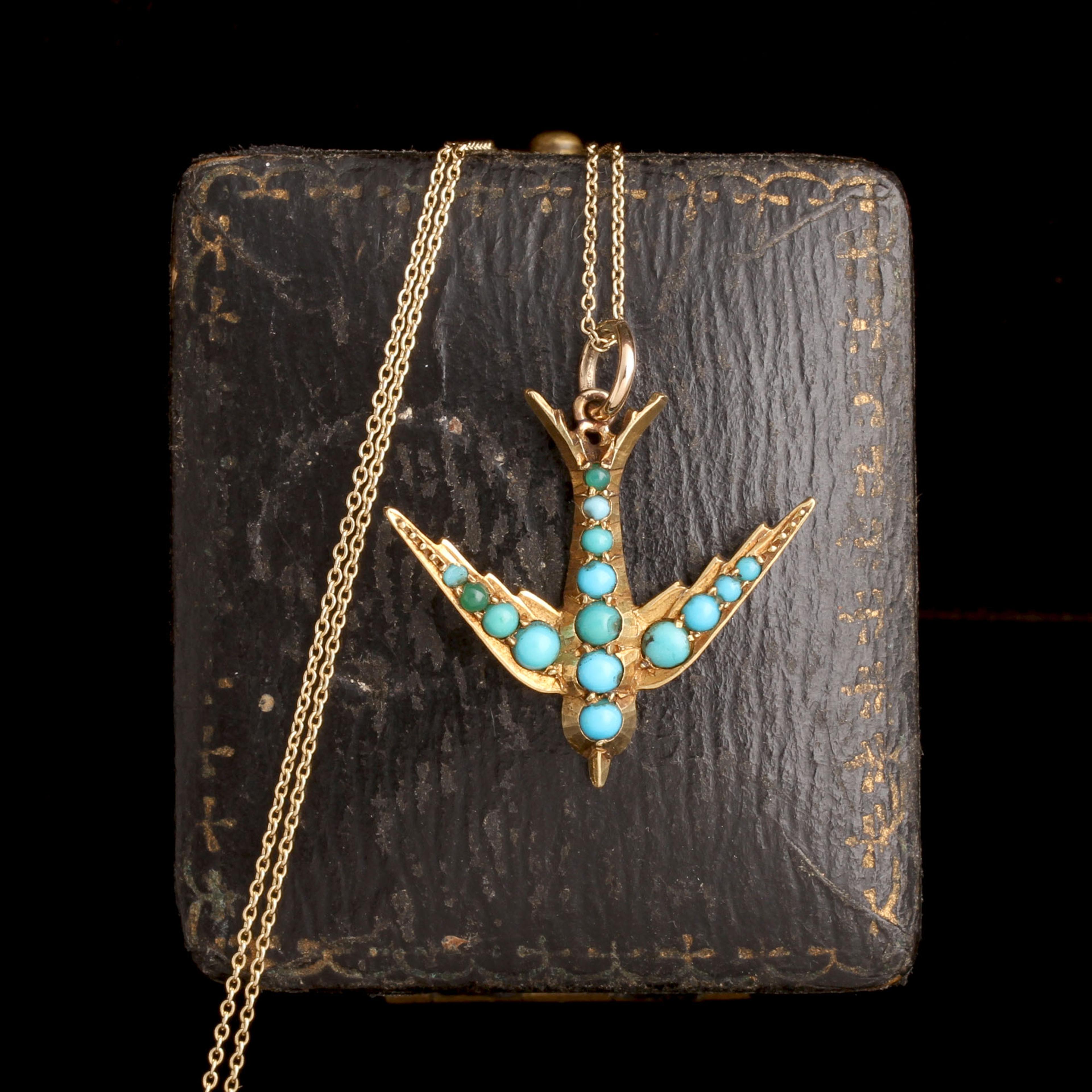 Edwardian Turquoise Swallow Necklace