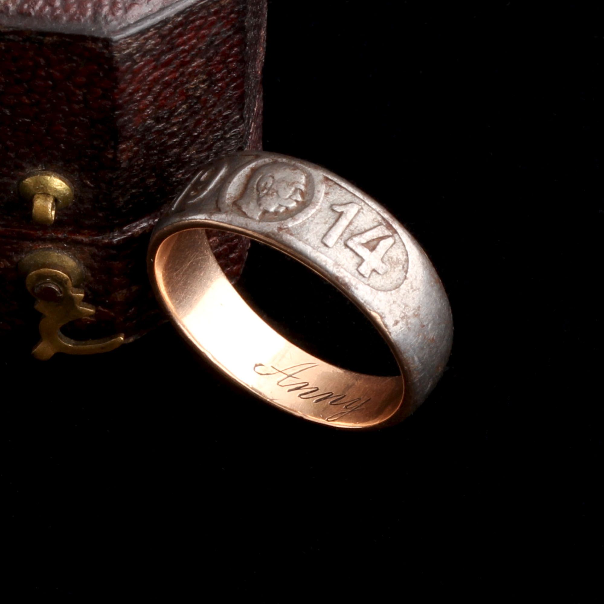 Detail of WWI Gold for Iron "Anny" Ring