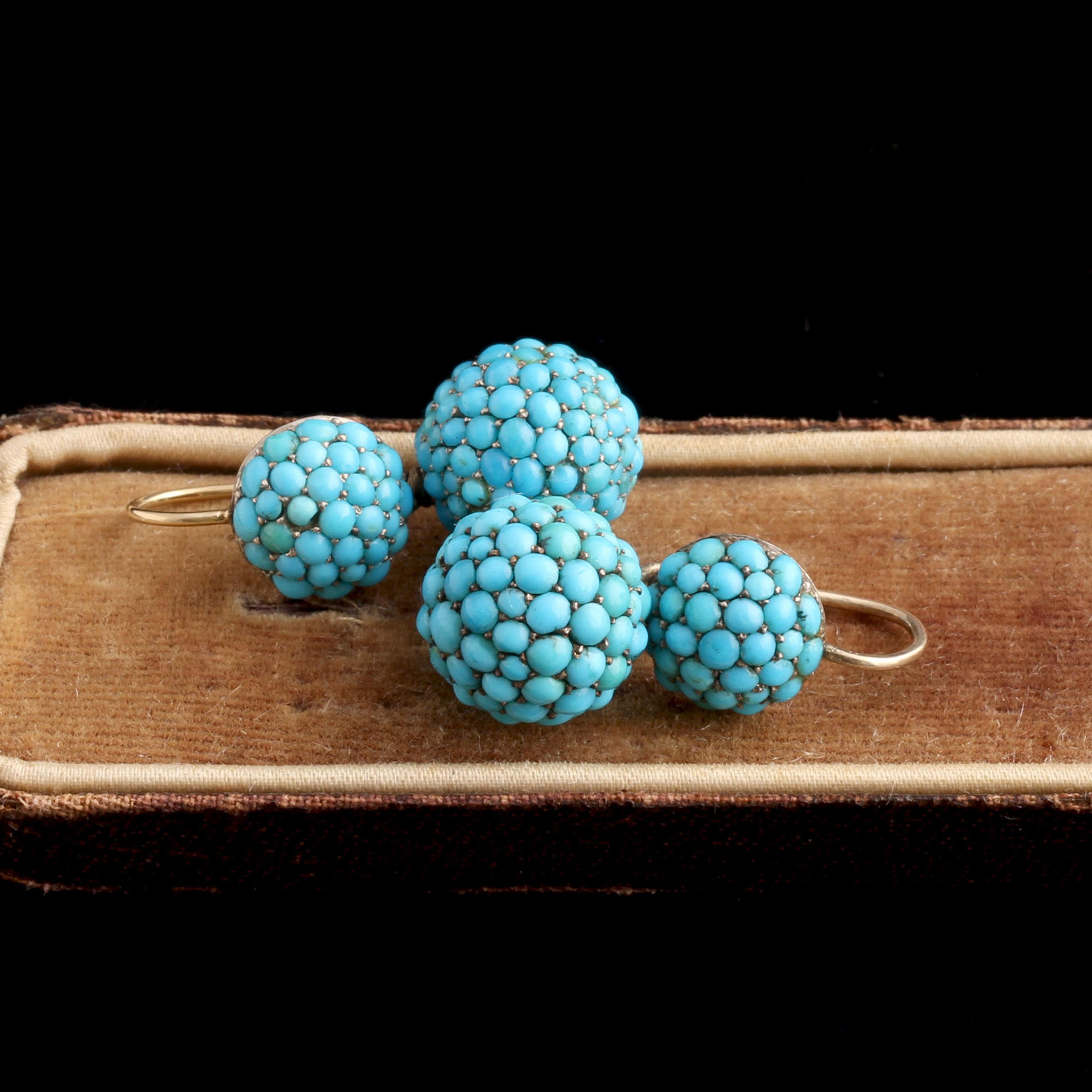 Victorian Turquoise Pavé Drop Earrings
