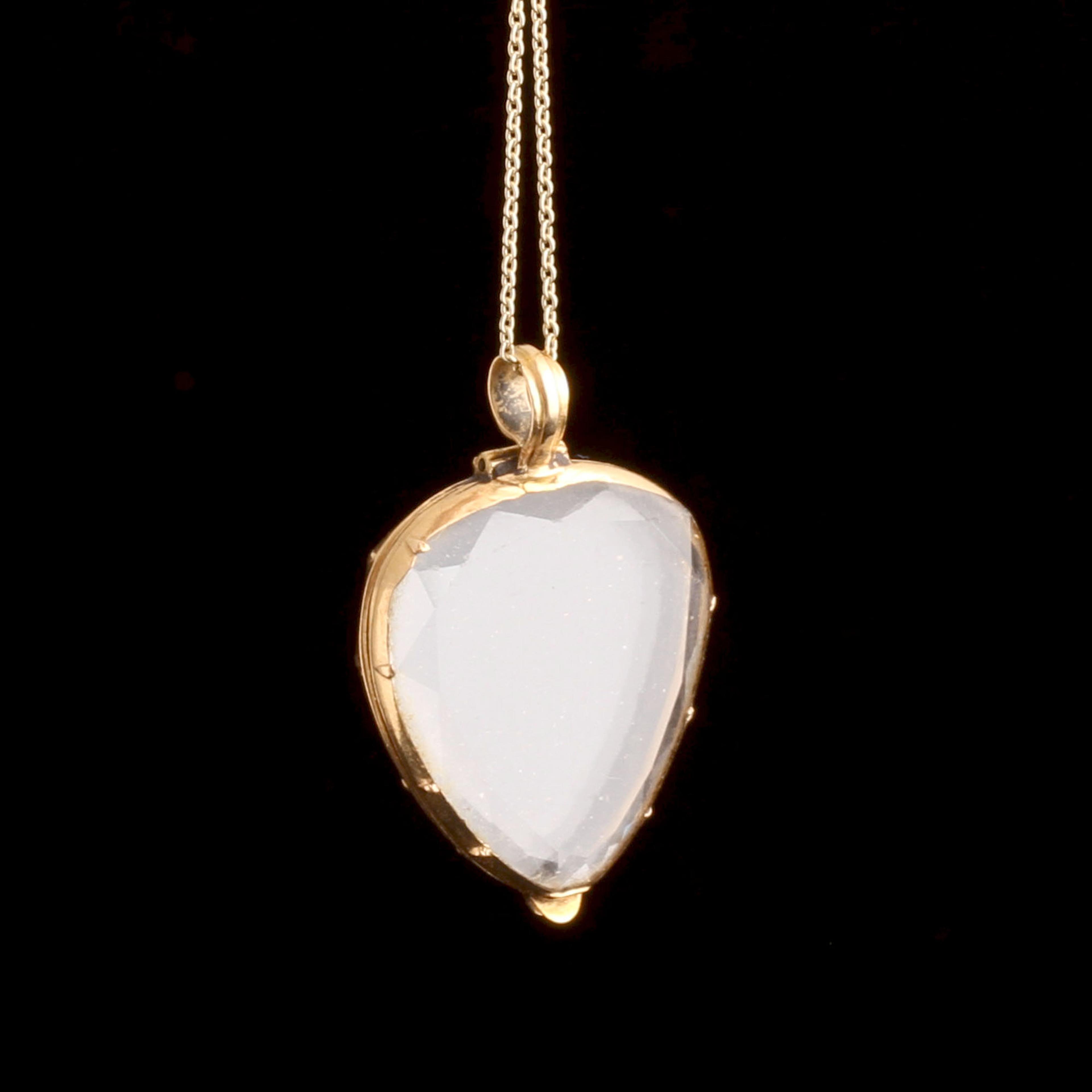Georgian Faceted Rock Crystal Heart Locket
