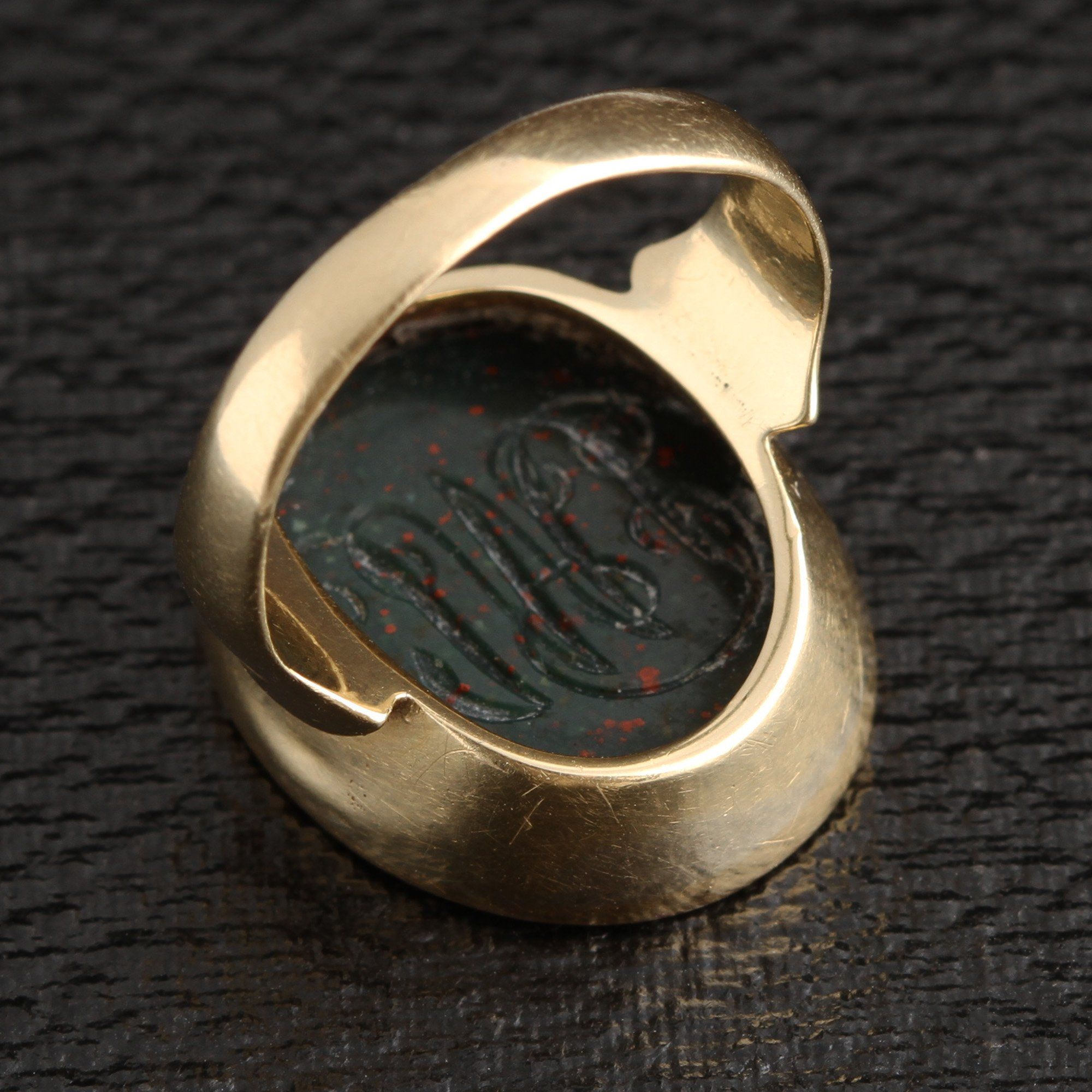 Victorian "Honorem Perseverando Petimus" Bloodstone Intaglio Ring