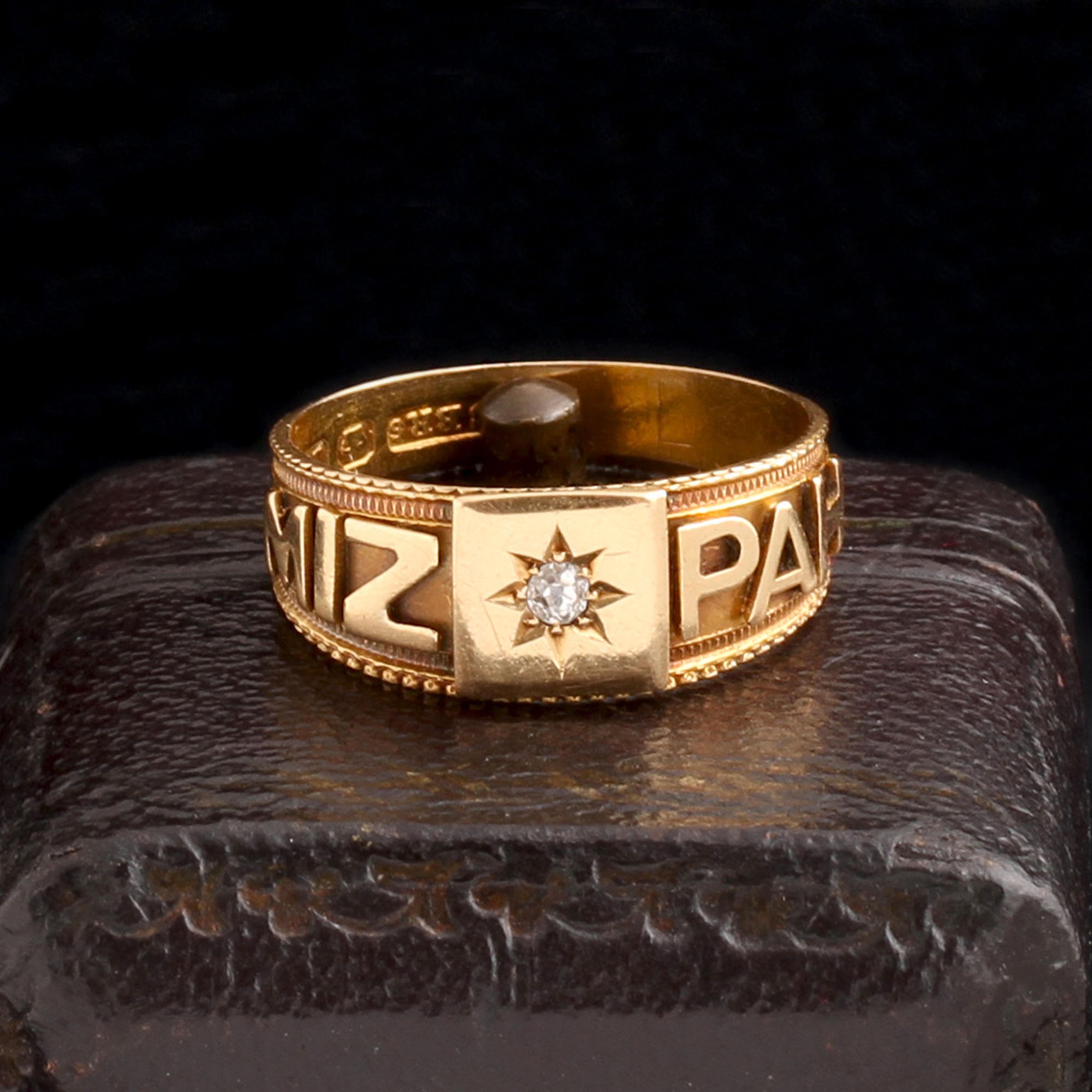 Victorian Diamond North Star Mizpah Ring