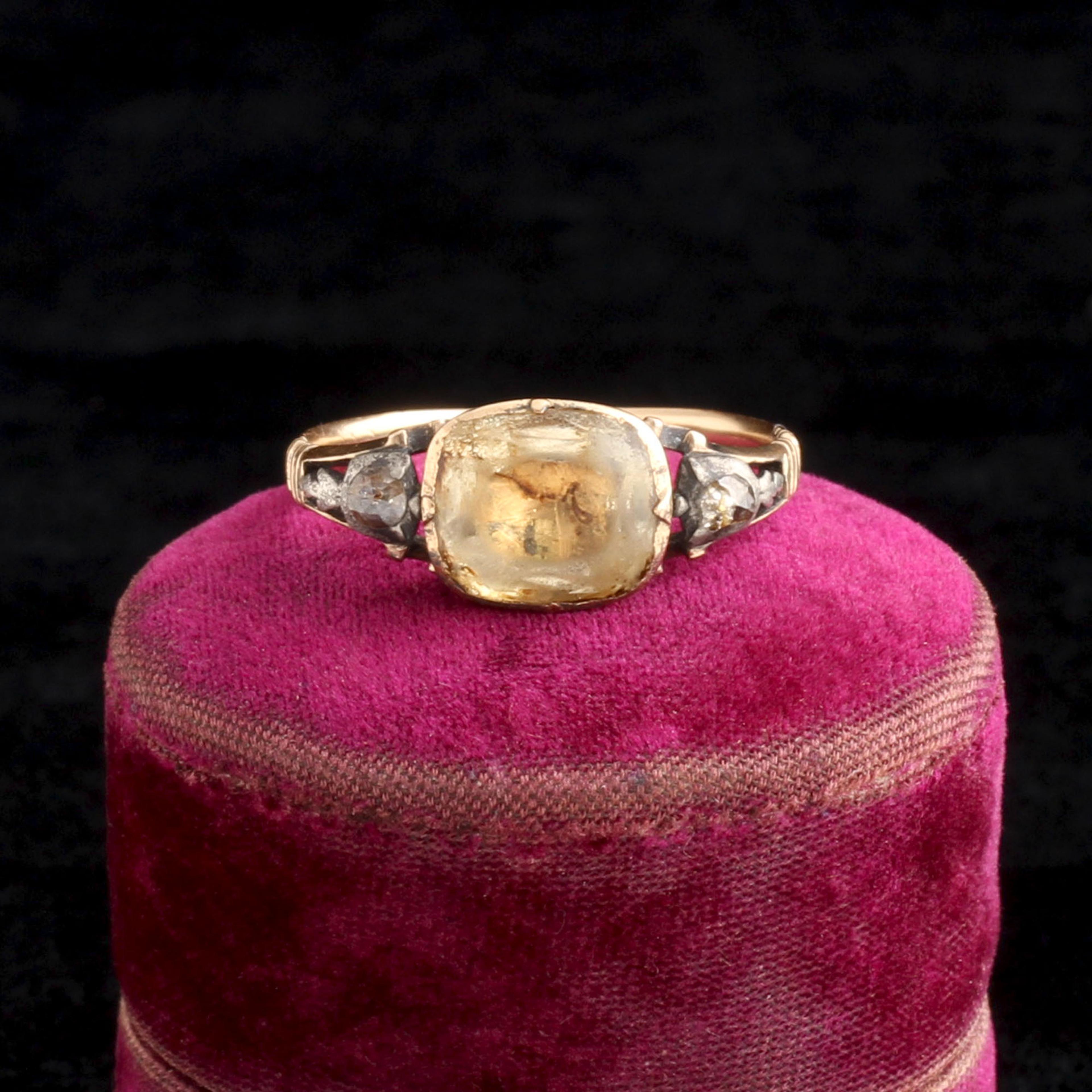 Late 18th Century Citrine & Diamond Ring