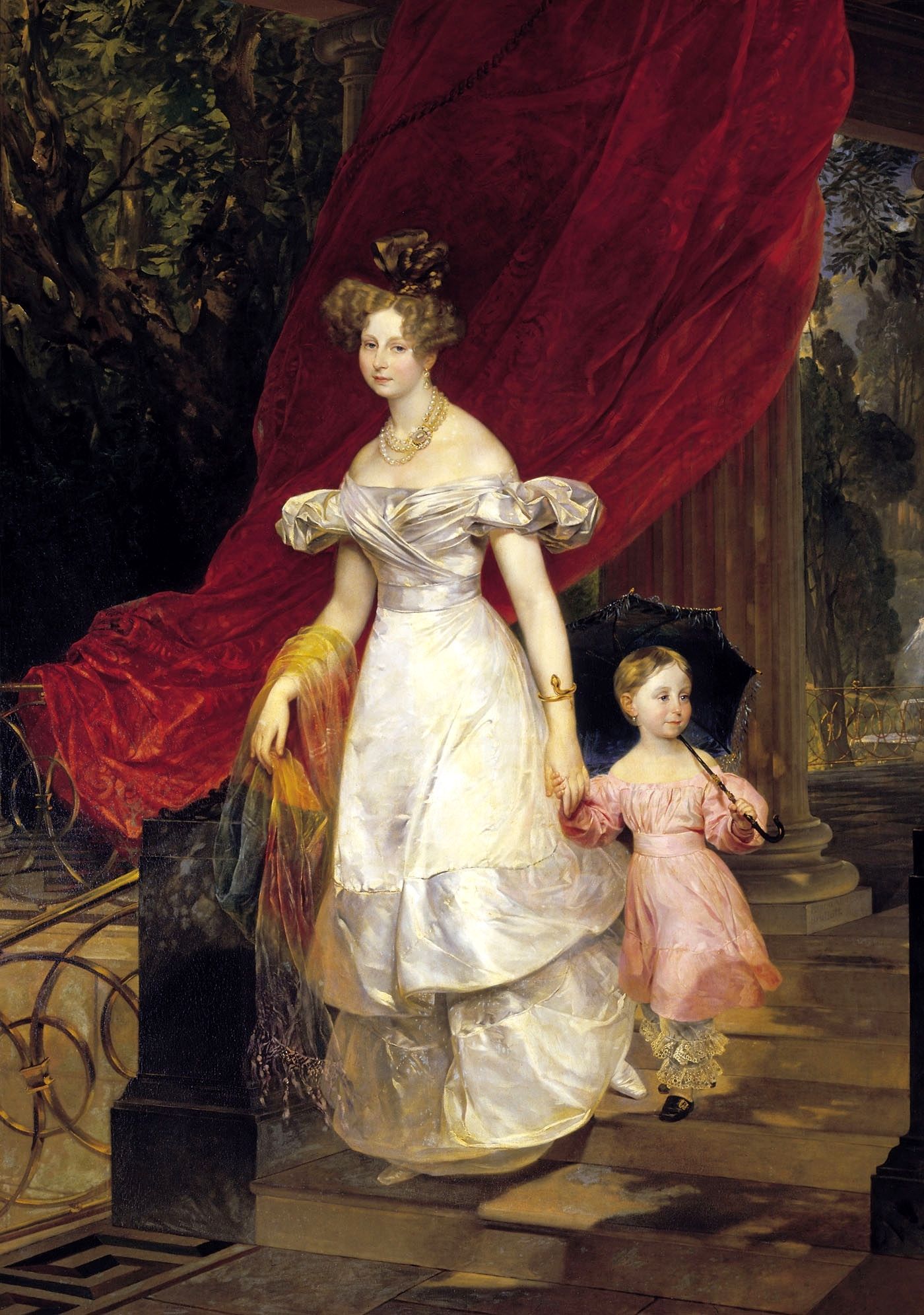 Grand Duchess Elena Pavlovna of Russia with her daughter, St. Petersburg, 1830, by Karl Brullov
