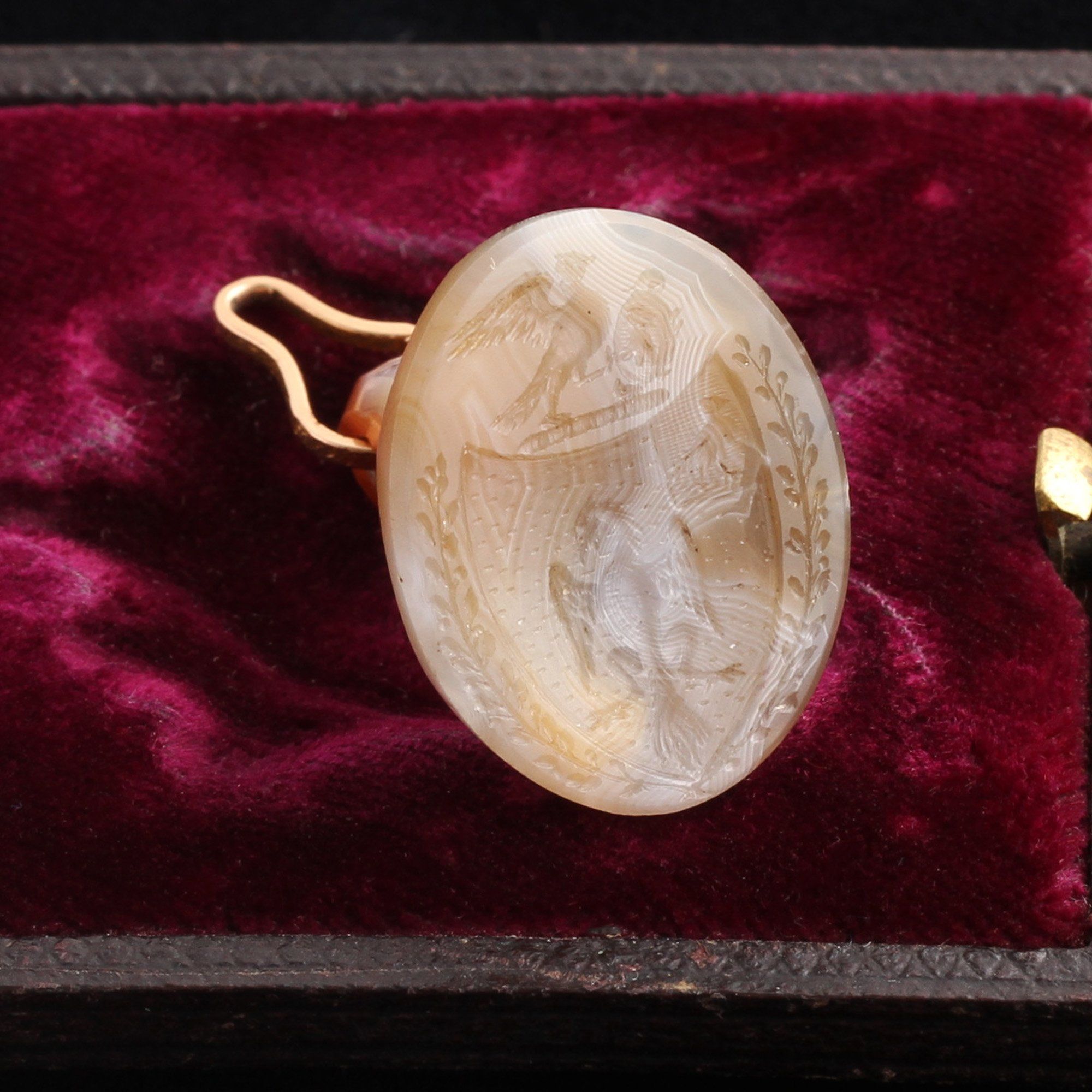 Georgian Agate Coat of Arms Wax Seal Fob