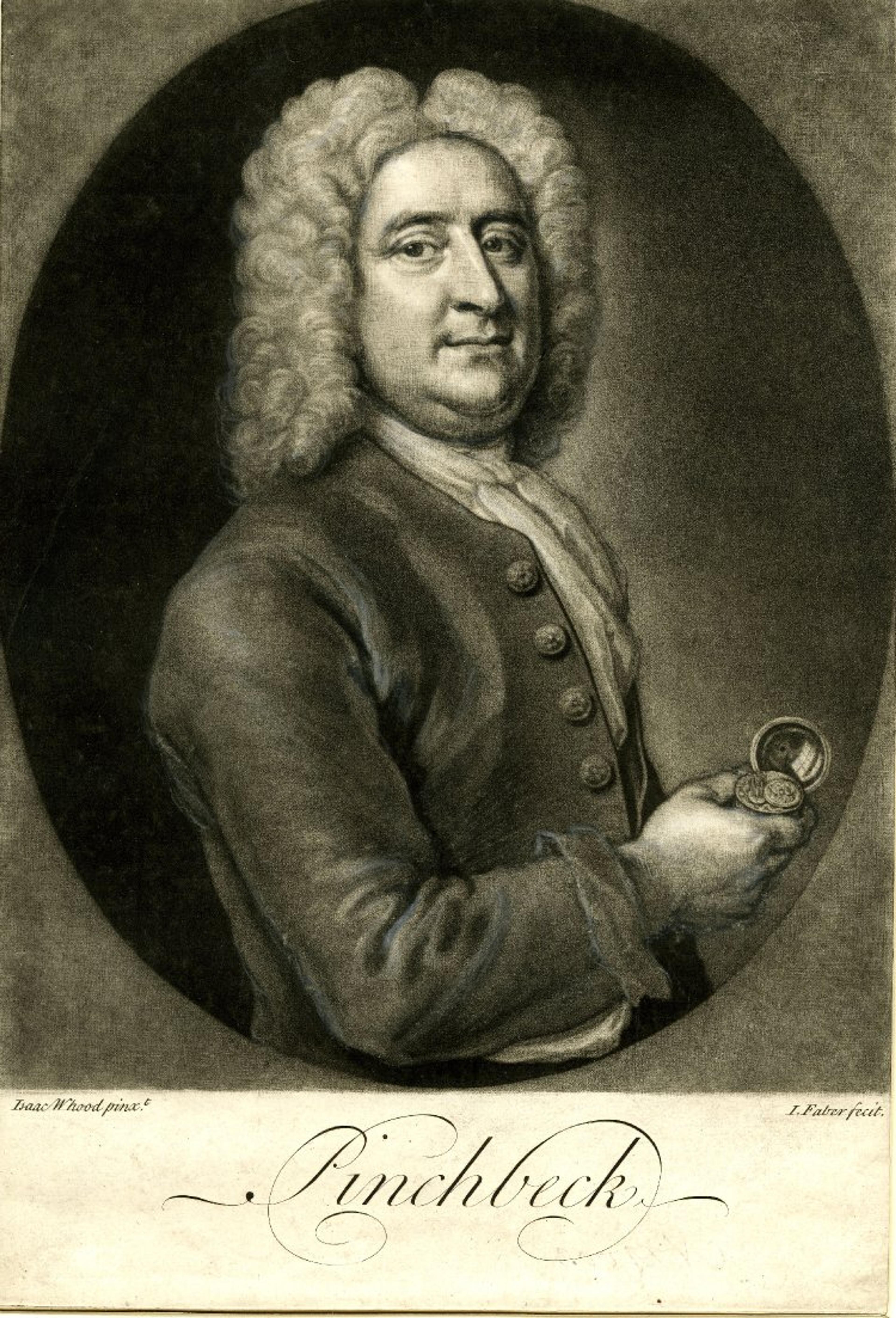 Print of Christopher Pinchbeck by John Faber Jr, c.1720-1750.