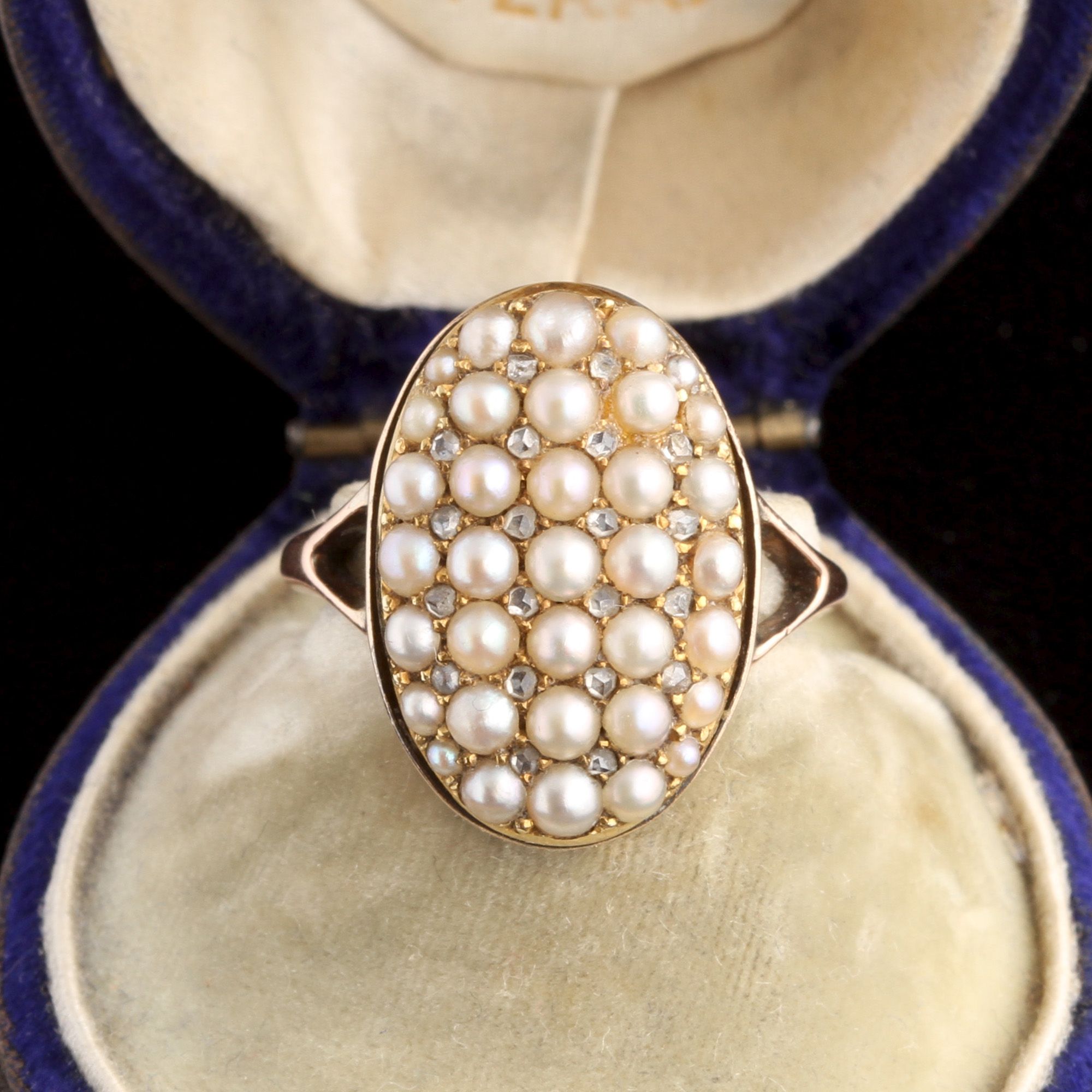Edwardian Pearl & Diamond Pavé Cocktail Ring