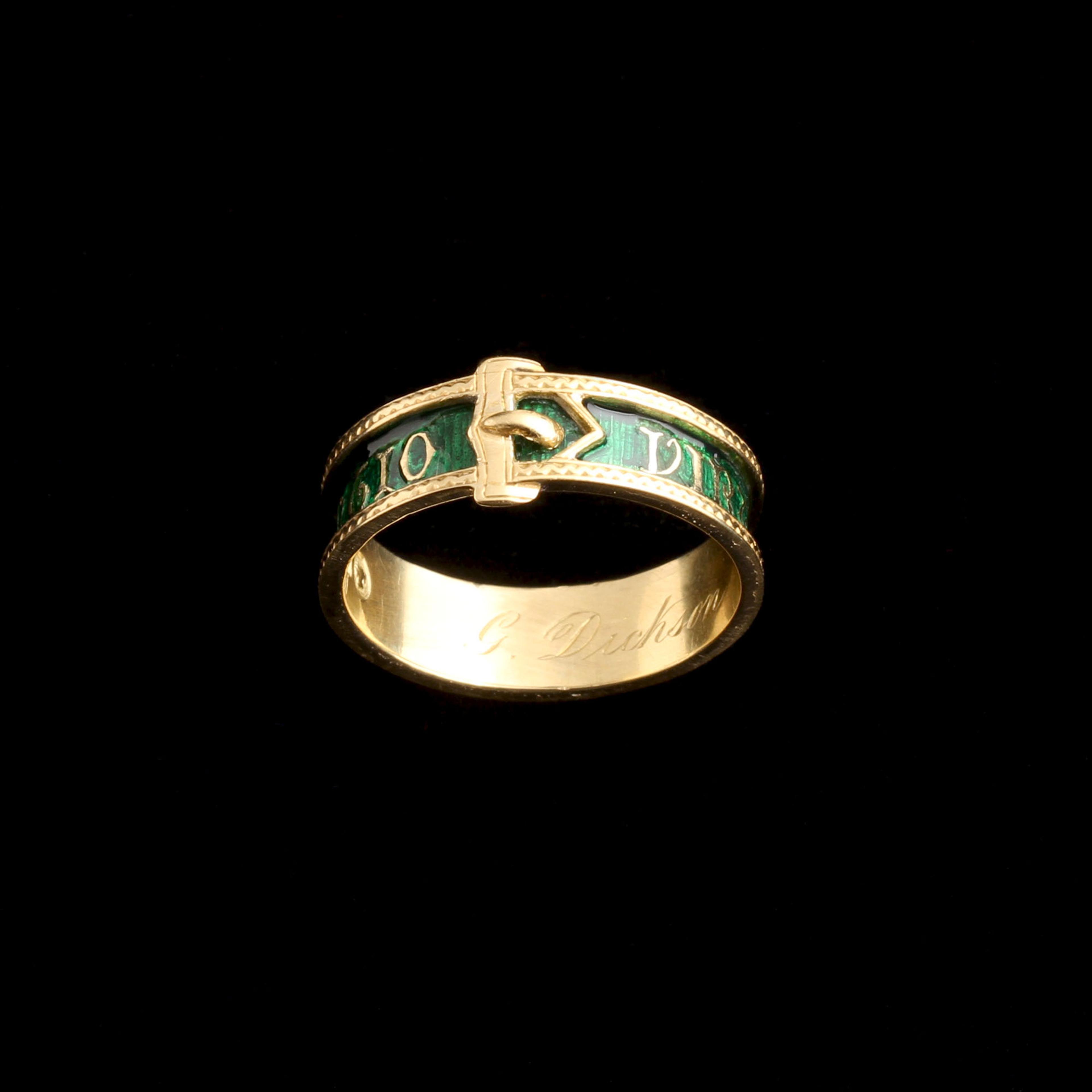 Victorian "Virtute et Silentio" Masonic Garter Ring