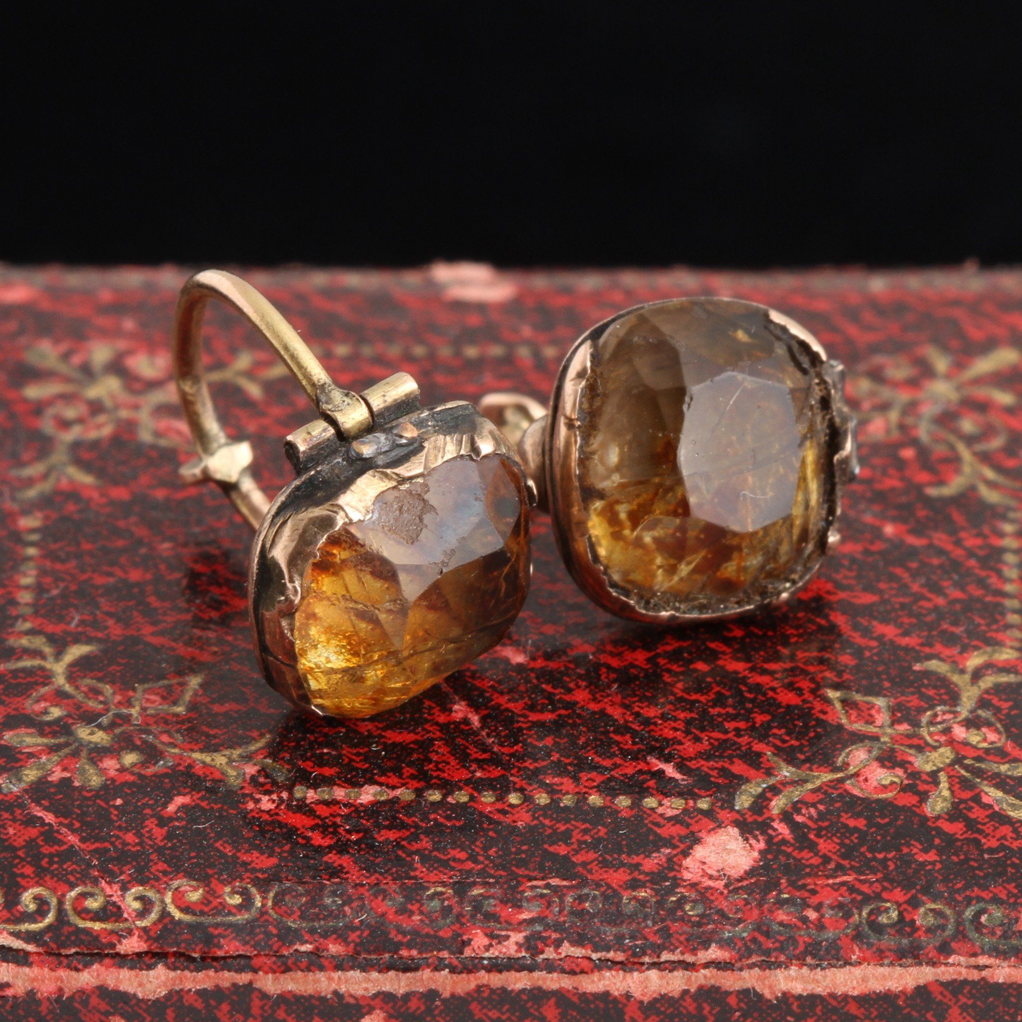 18th Century "Topaz" Paste Earrings