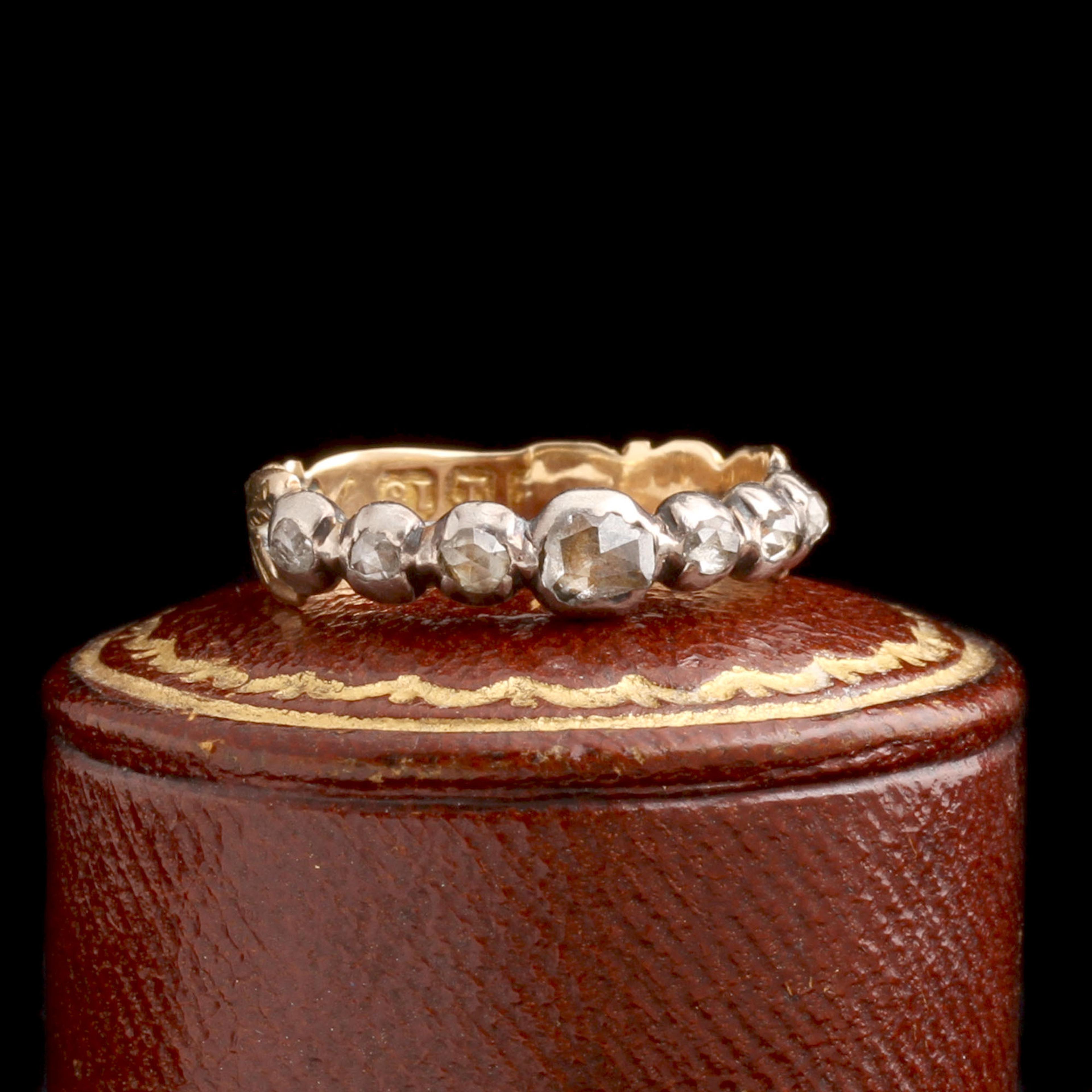 Georgian Rose Cut Diamond Half Hoop Ring