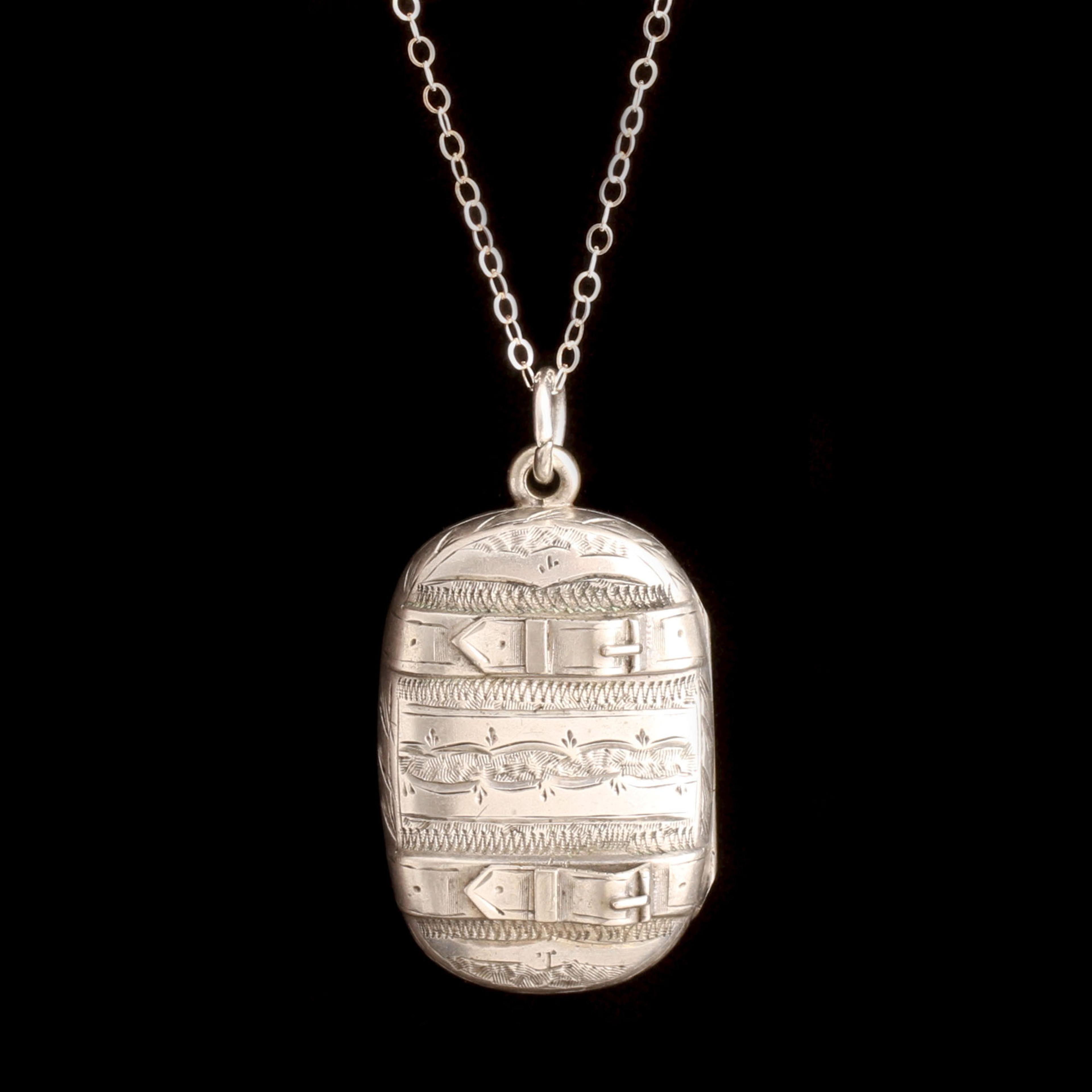 Victorian Double Buckle Silver Locket