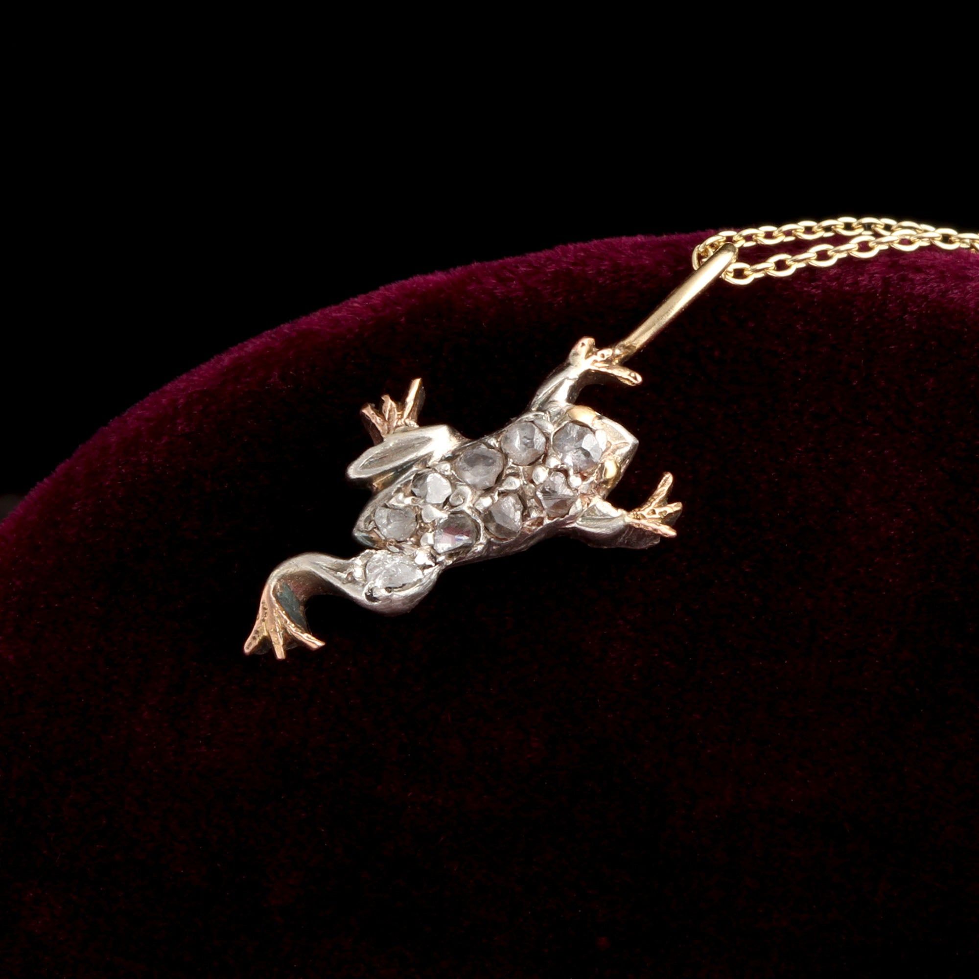 Victorian Diamond Frog Necklace