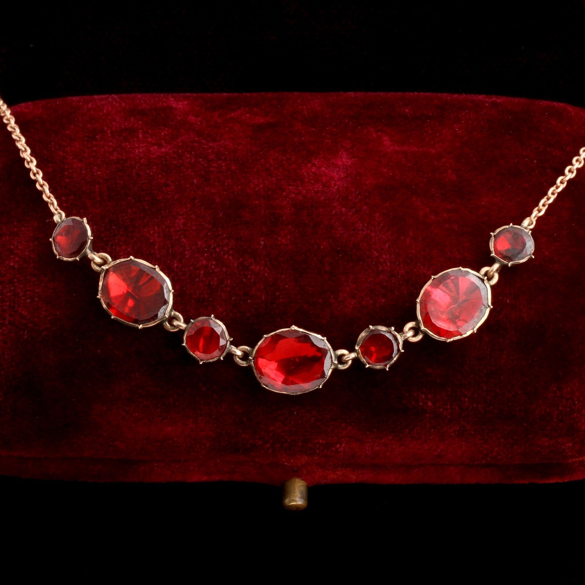 Georgian Flat Cut Garnet Necklace