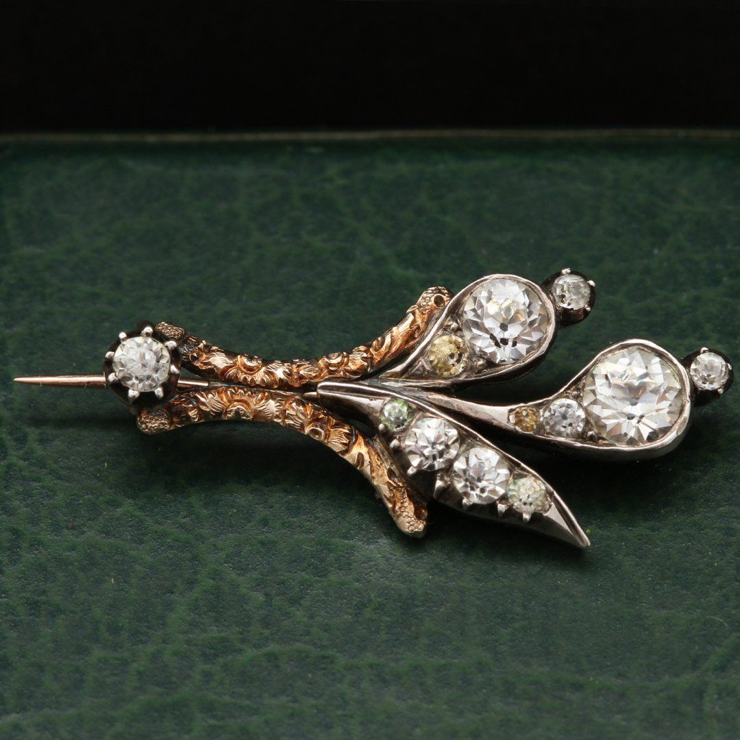 Detail of Georgian Gold and Paste Halley's Comet Brooch