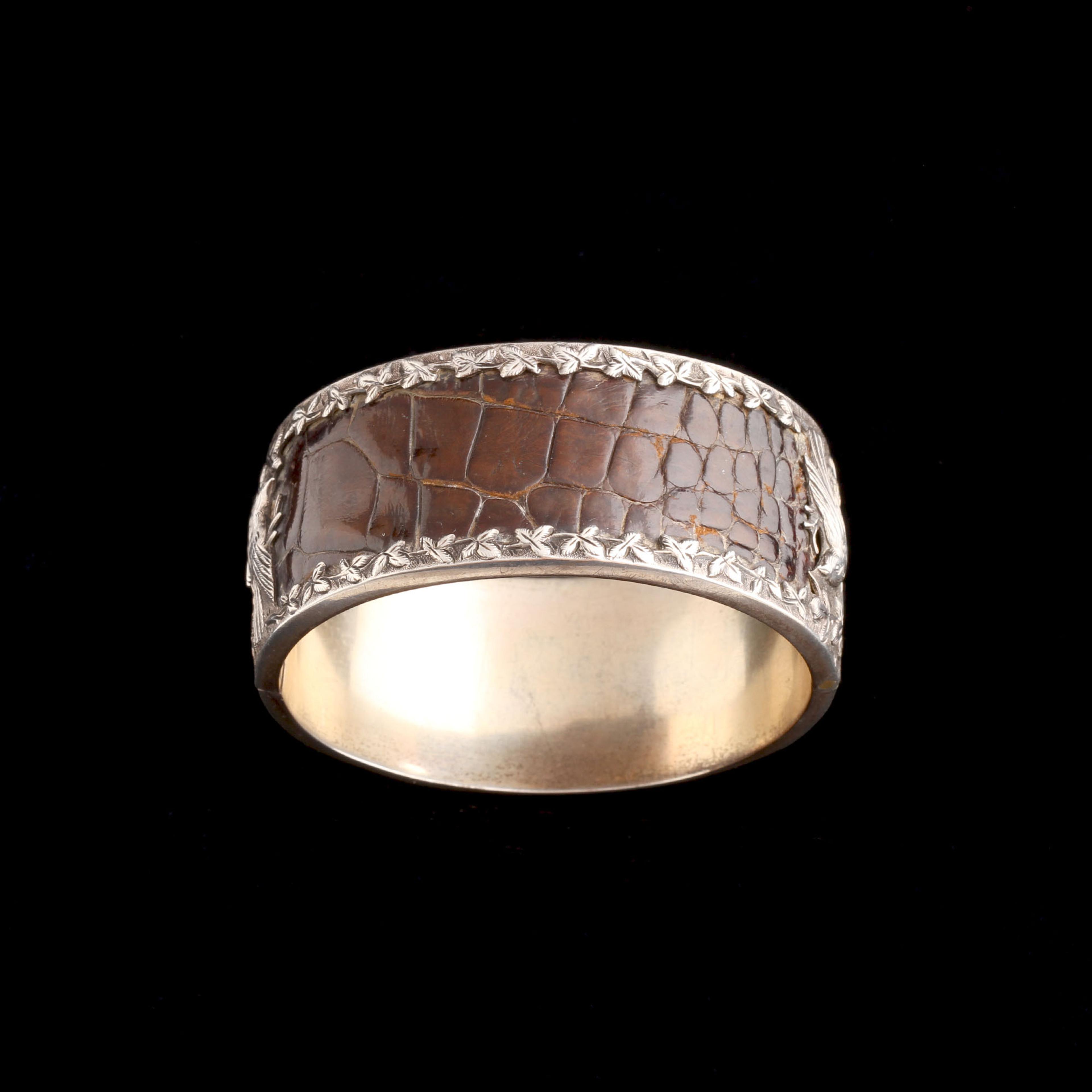 Late Victorian Crocodile Leather Bangle