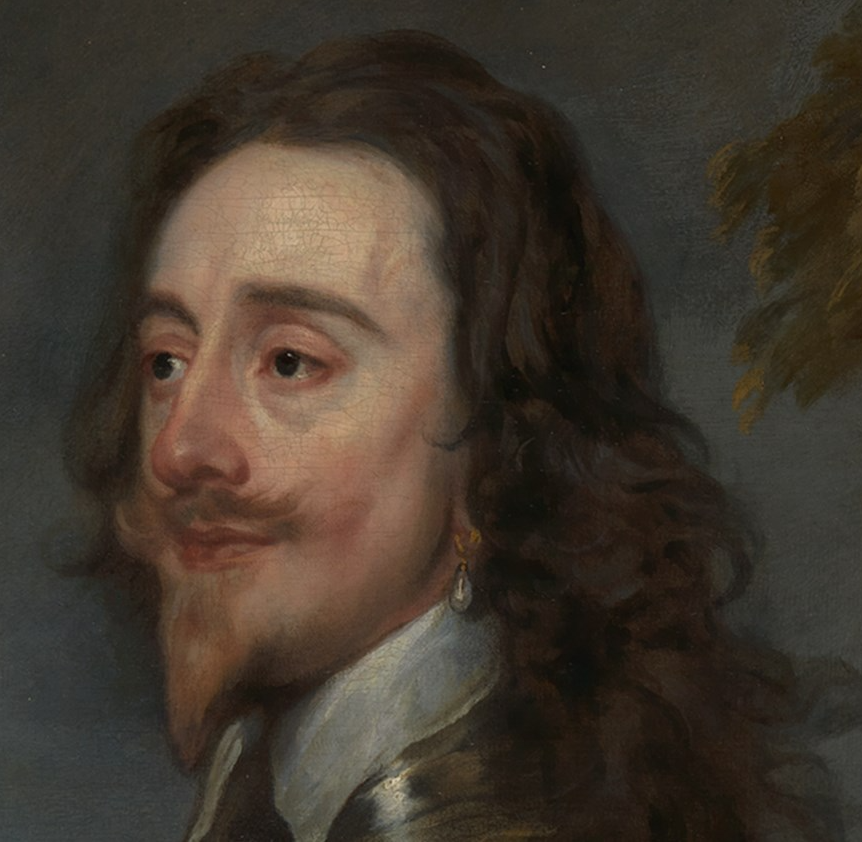 Charles I wearing his pearl earring
