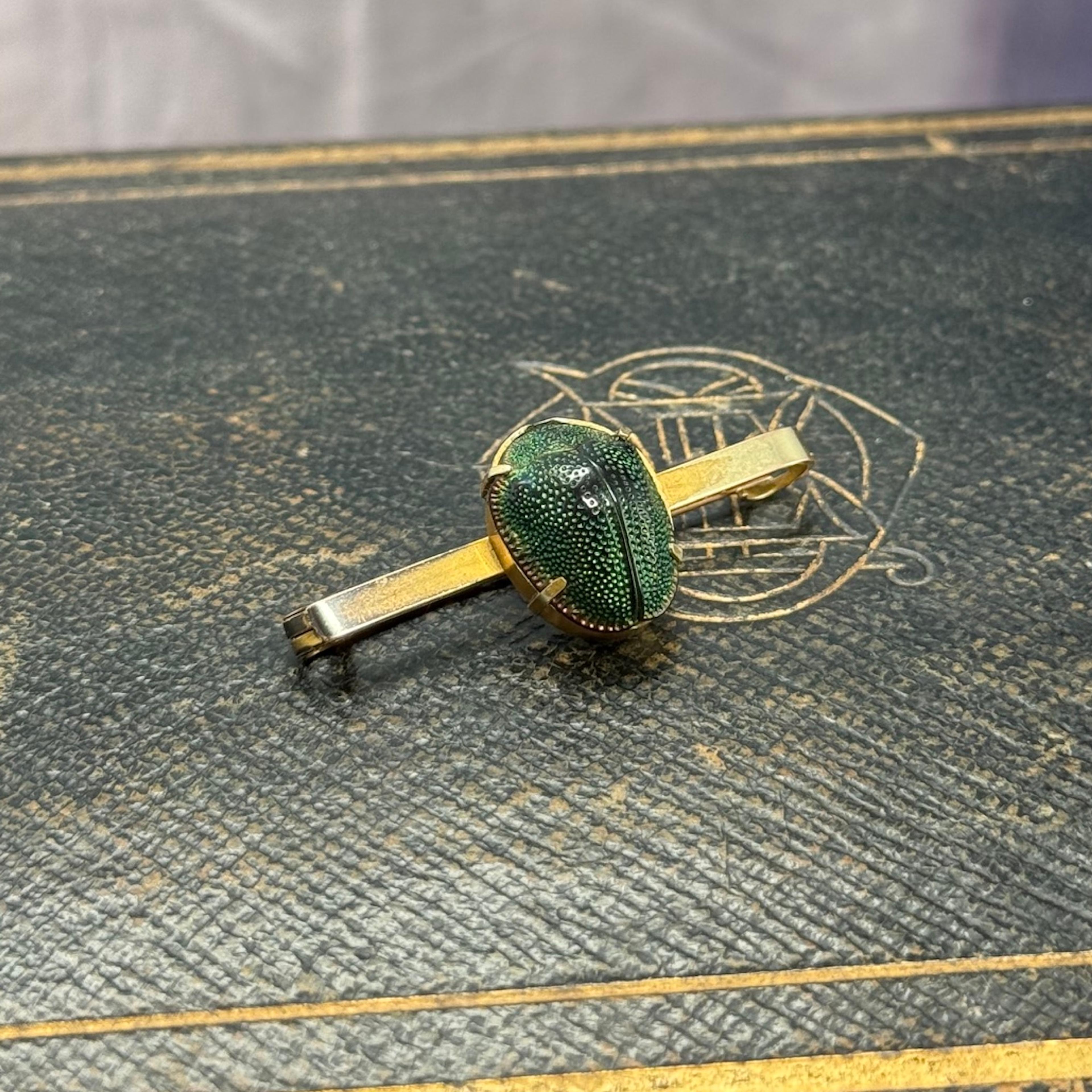 Egyptian Revival Scarab Beetle Bar Pin