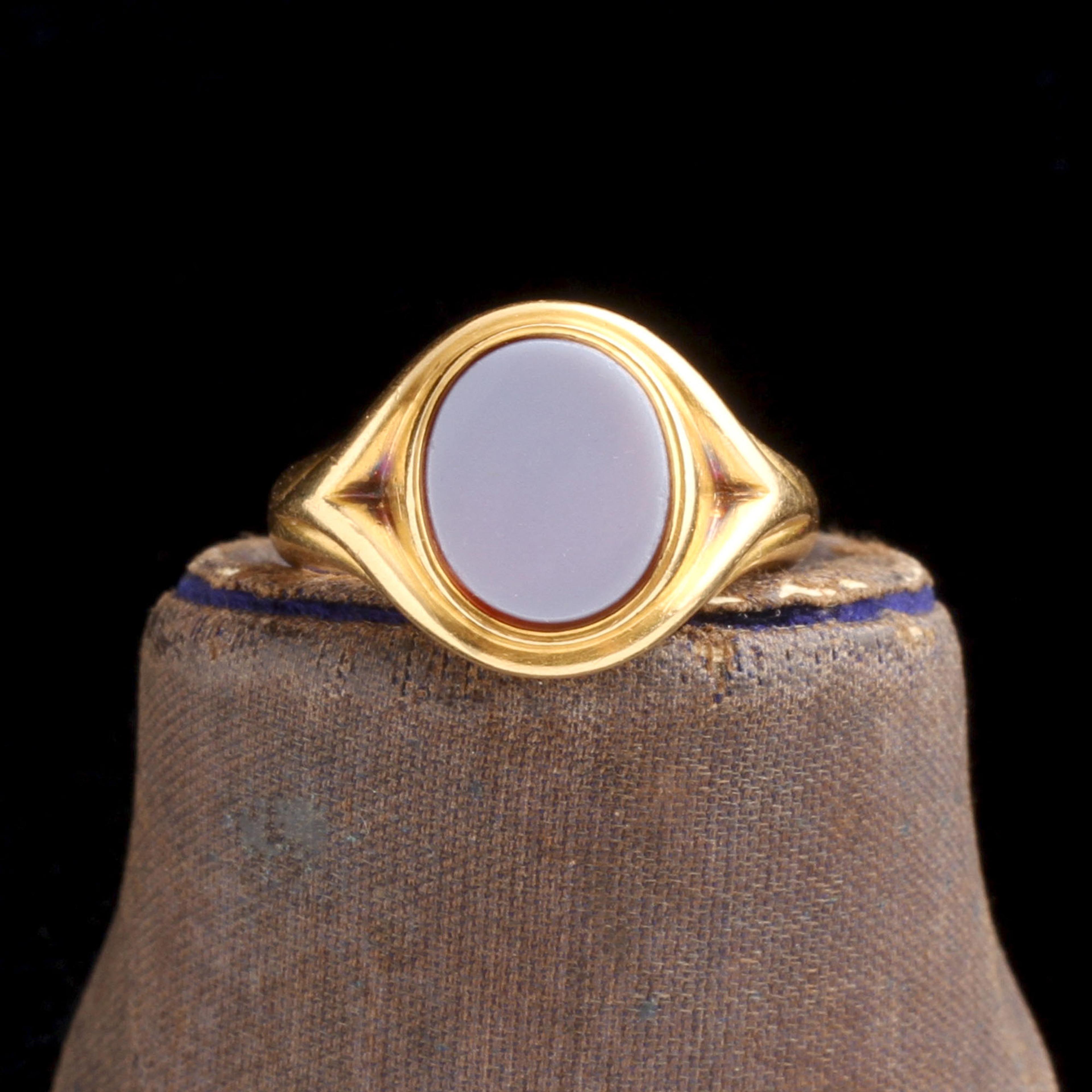 Victorian Nicolo Sardonyx "Eye" Signet Ring