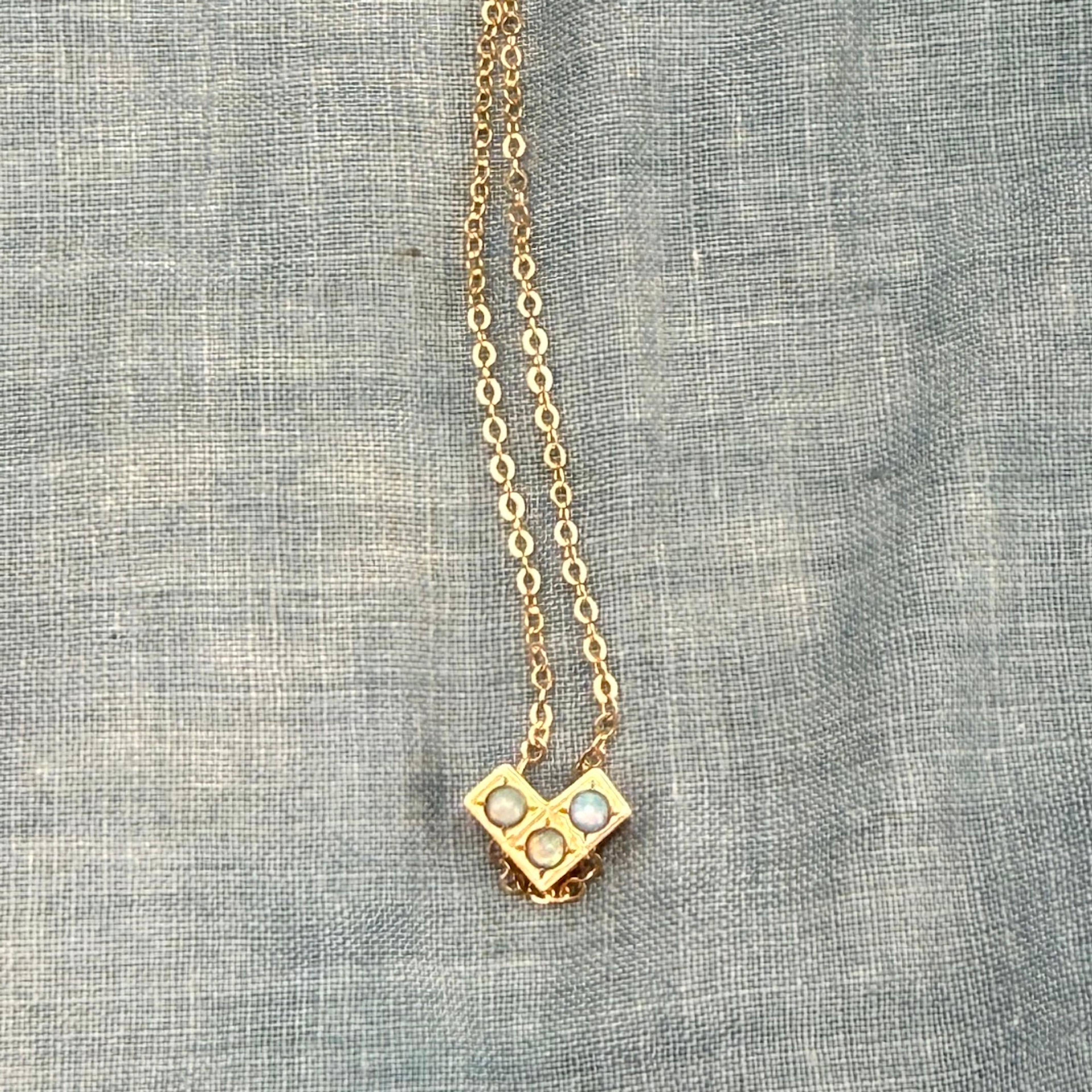 3 Opal Tetris Corner Slide Necklace
