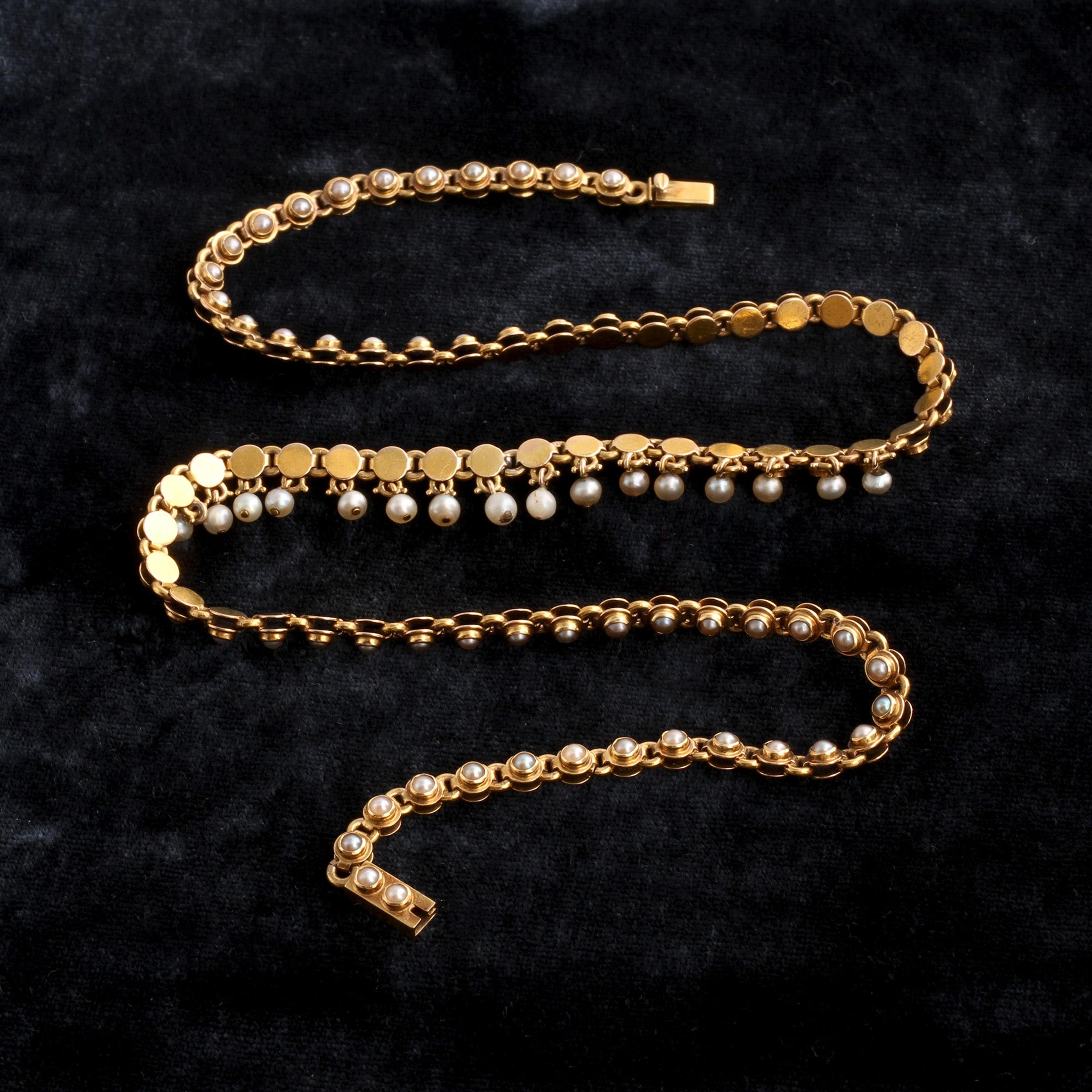 Detail of Victorian Pearl Collar