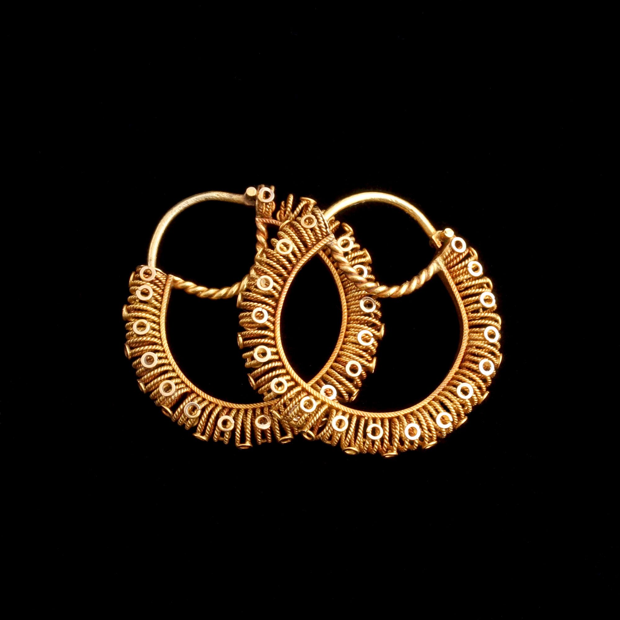 Georgian Twisted Wire & Circles Hoop Earrings — Erica Weiner