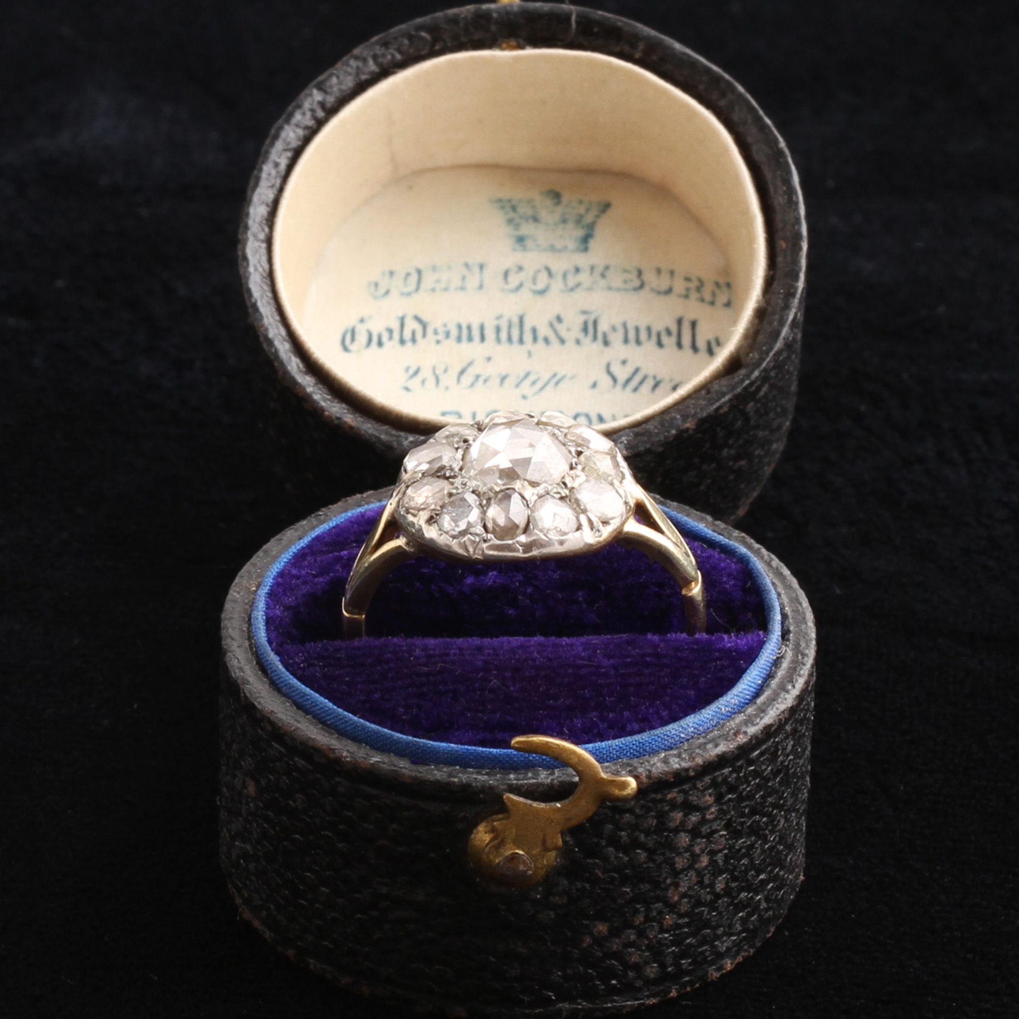 Georgian Rose Cut Diamond Cluster Ring