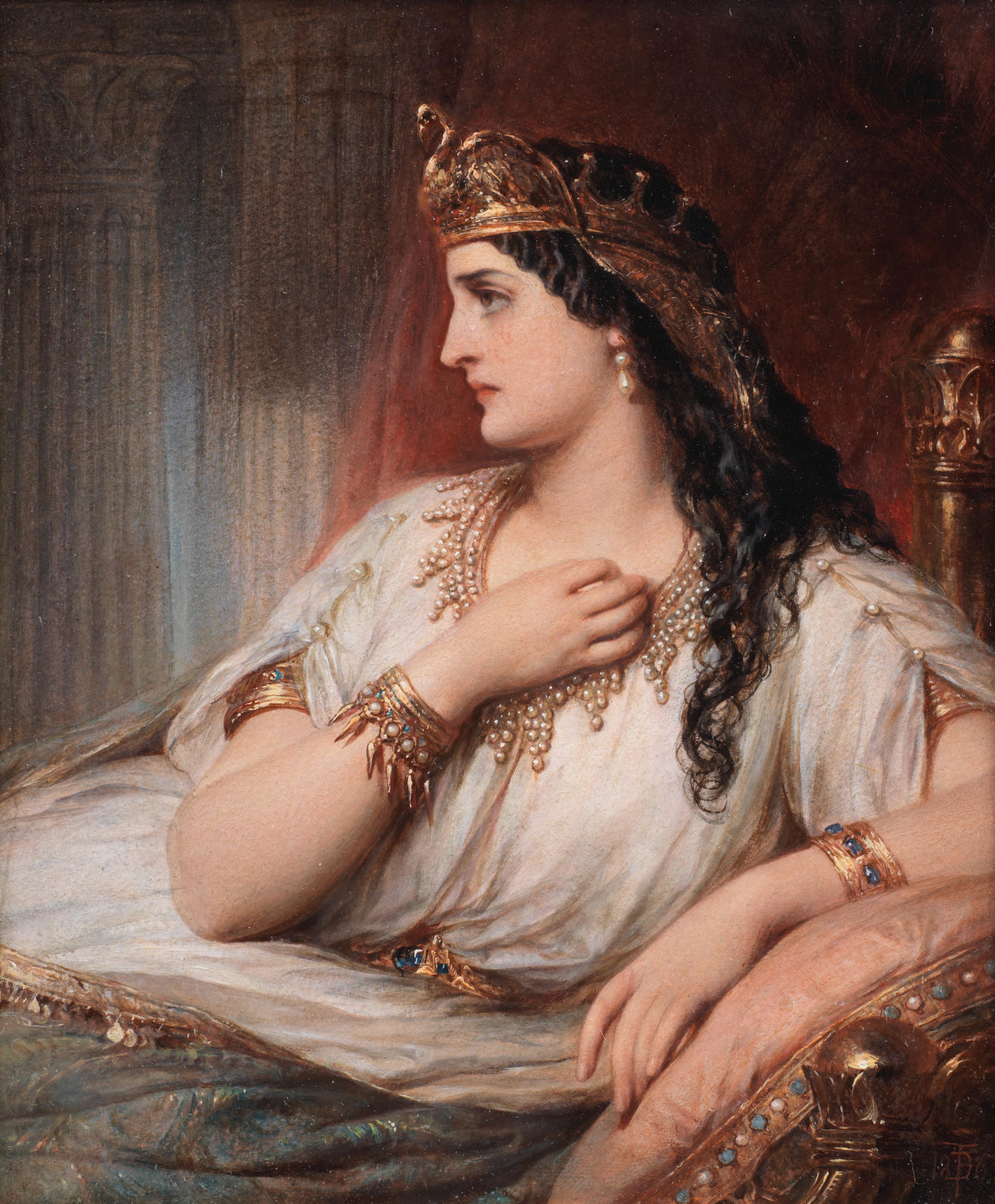 Cleopatra, Thomas Francis Dicksee, 1863 (sold at Bonhams, September 2019 for £ 17,562). 
