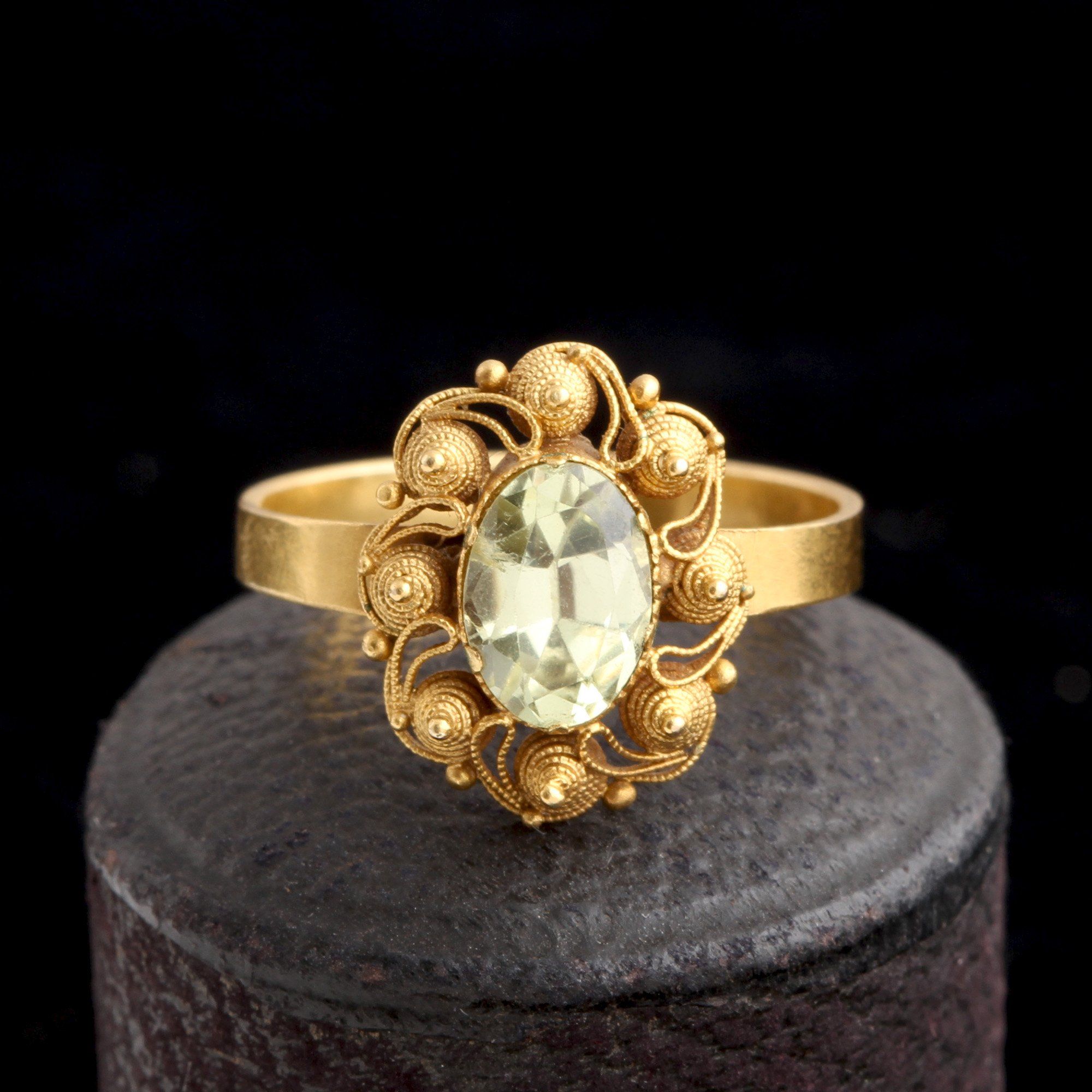 Victorian Etruscan Revival Chrysoberyl Ring