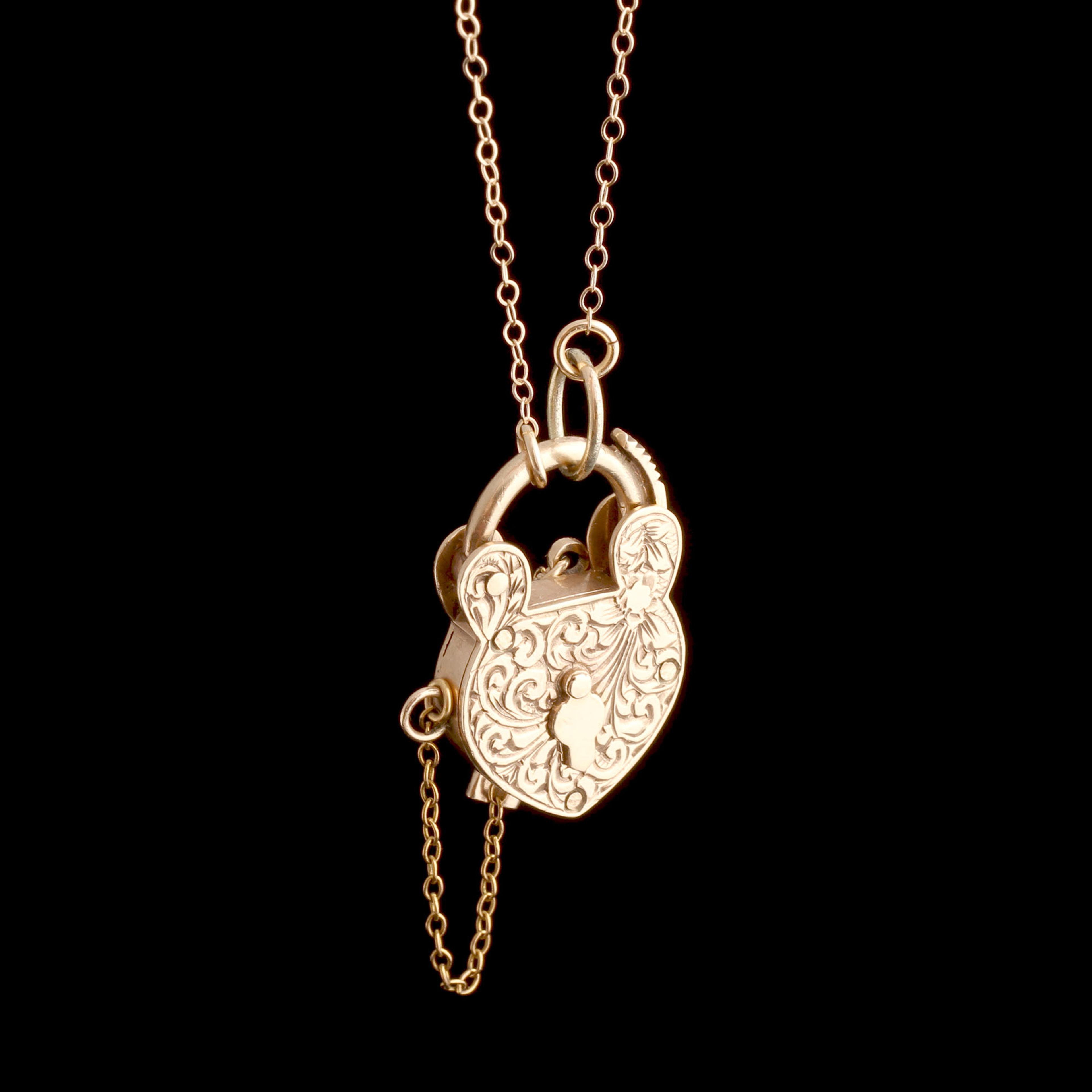 Retro Heart-Shaped Padlock & Key