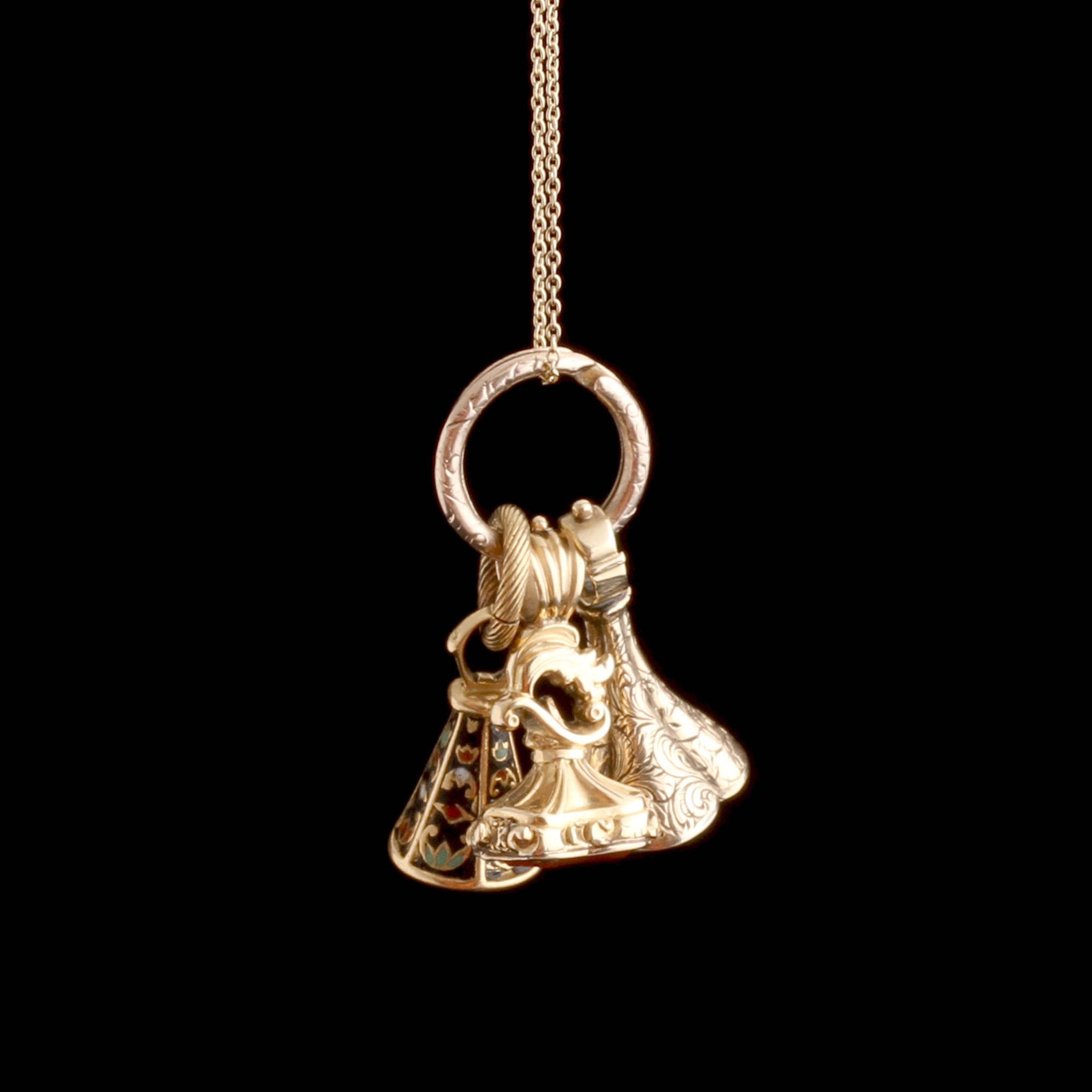 Georgian "I Will Return" Wax Seal Trio Necklace