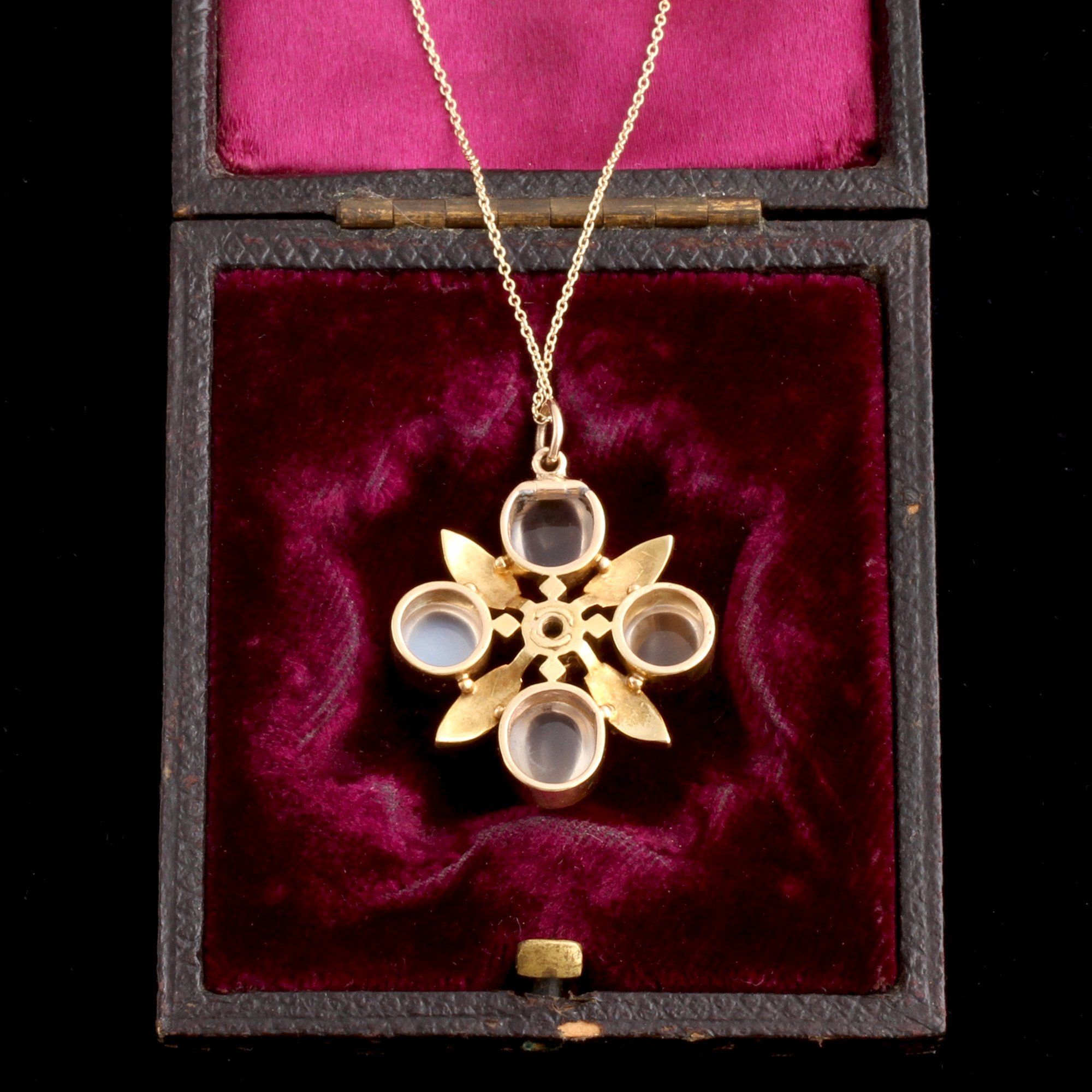 Victorian Moonstone & Pearl Pendant