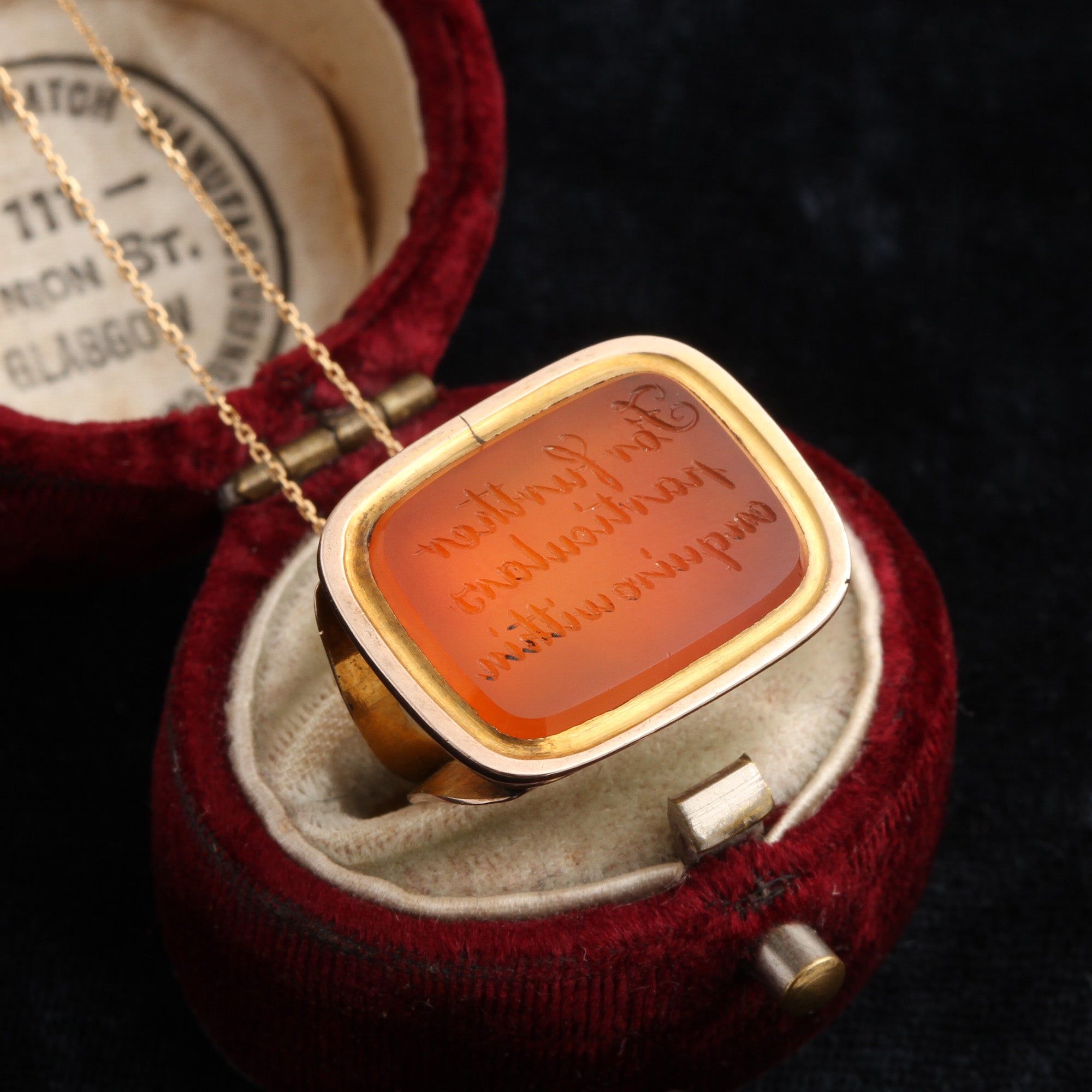 Georgian "For Further Particulars" Carnelian Seal Fob