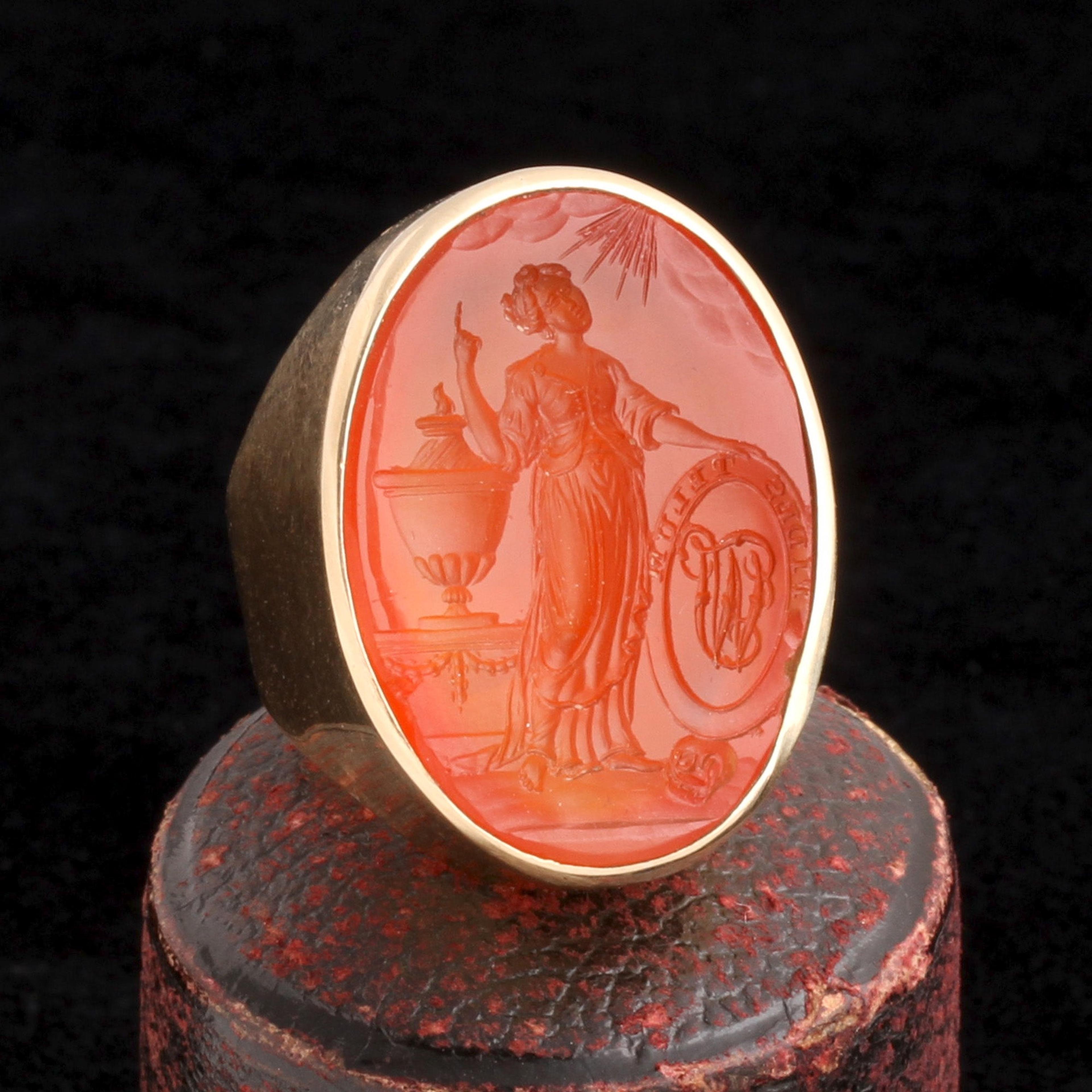 Georgian "Fides Telum" Carnelian Intaglio Ring