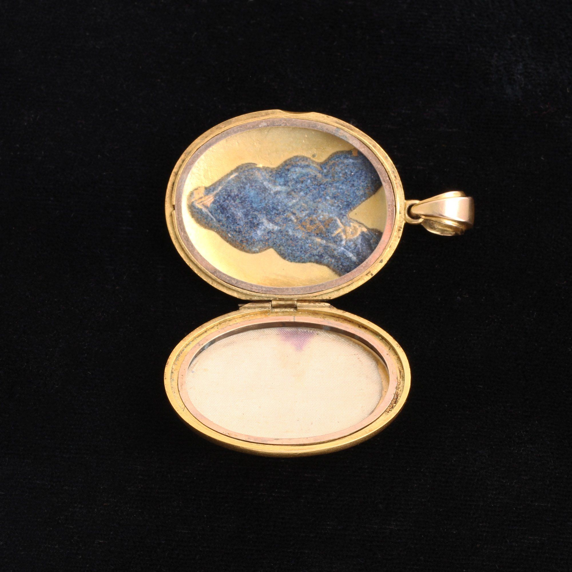 Victorian Black and White Enamel Locket