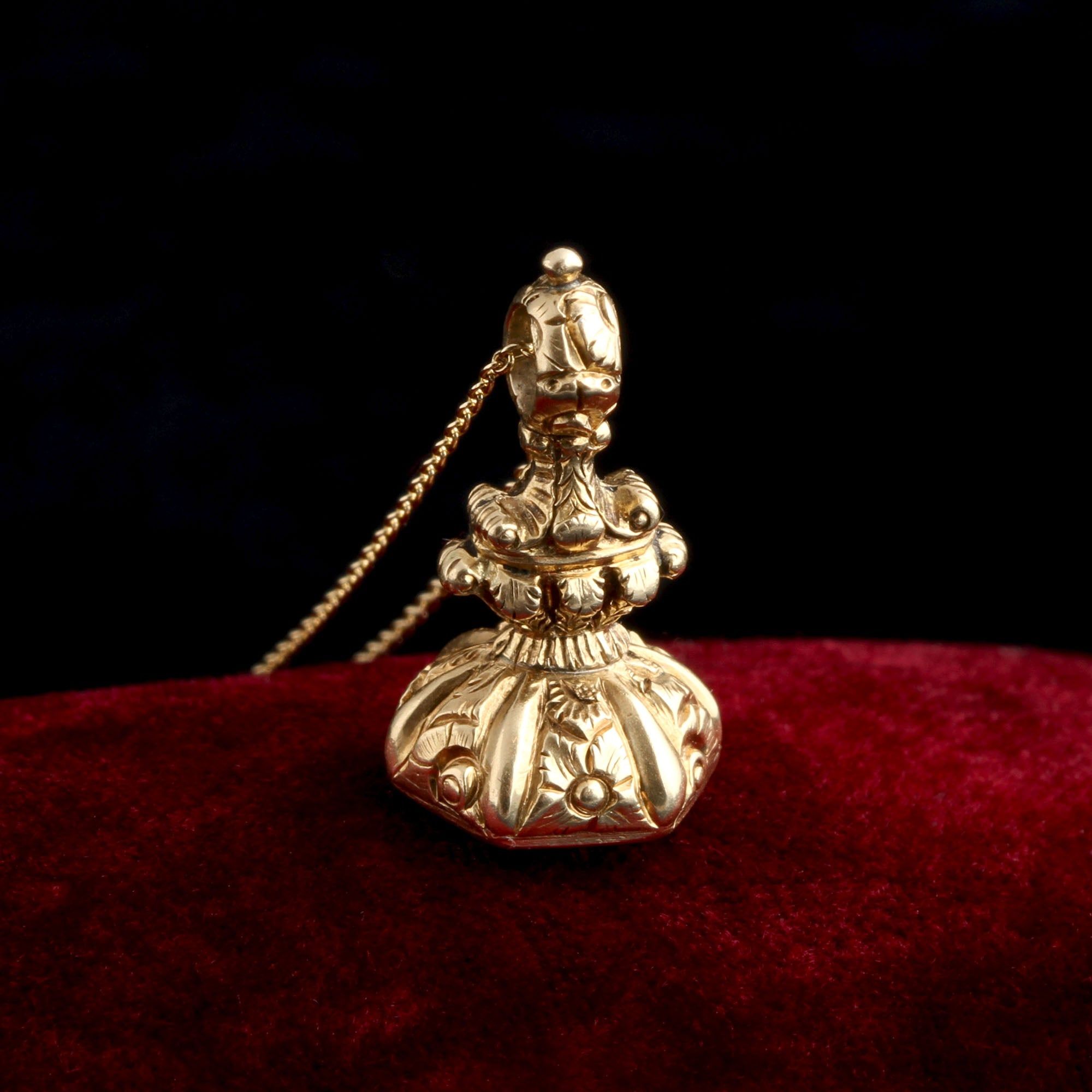 Georgian Chalcedony Galleon Wax Seal Necklace